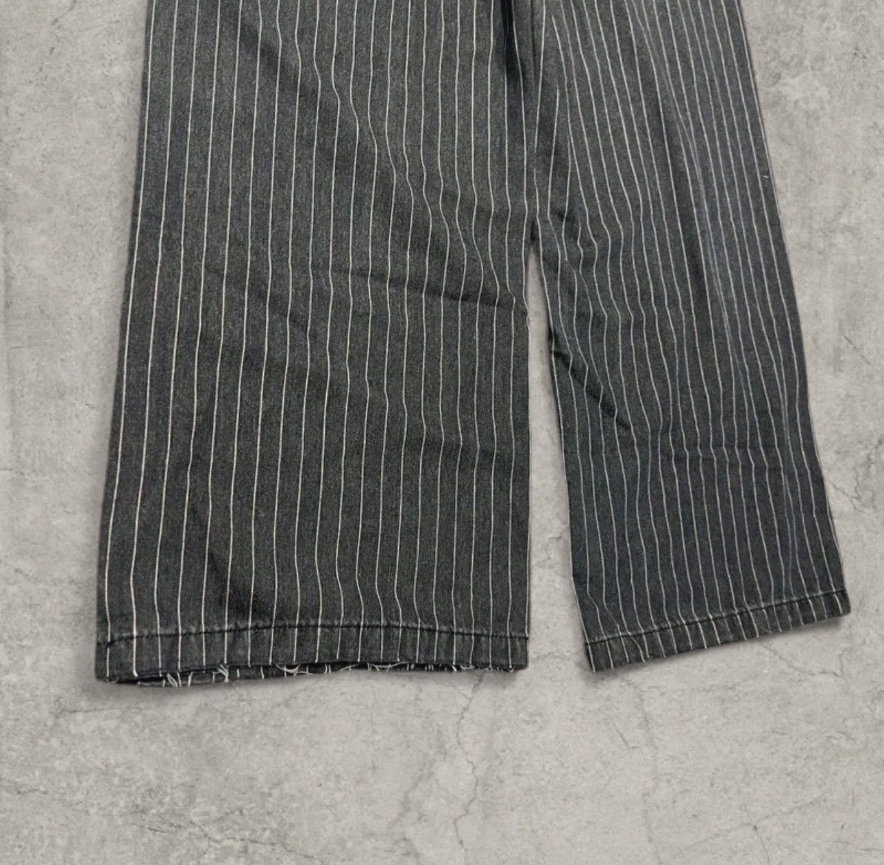 Japanese Brand Cool wide skater Japanese style jeans- stripe black. Size S Size US 30 / EU 46 - 5 Thumbnail