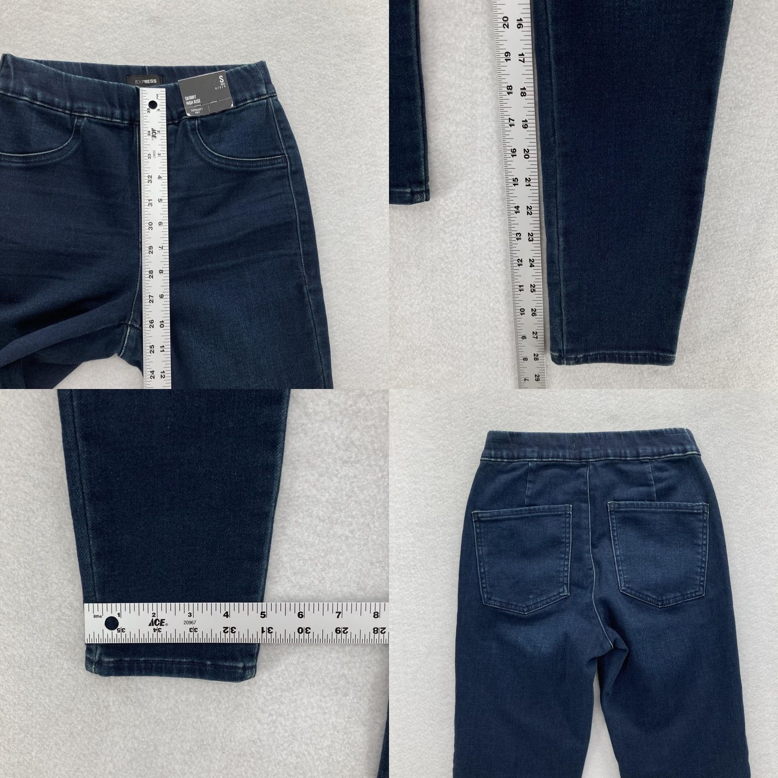 Express Express Jeans Womens Small Blue High Rise Skinny PulLOn Jeggings Supersoft Knit Size 28" / US 6 / IT 42 - 8 Thumbnail