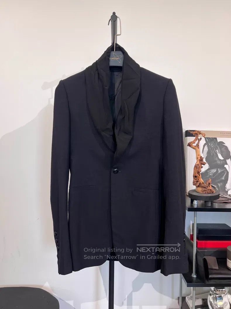 Rick Owens Rick Owens Pleated satin lapel blazer jacket Size US S / EU 44-46 / 1 - 1 Thumbnail