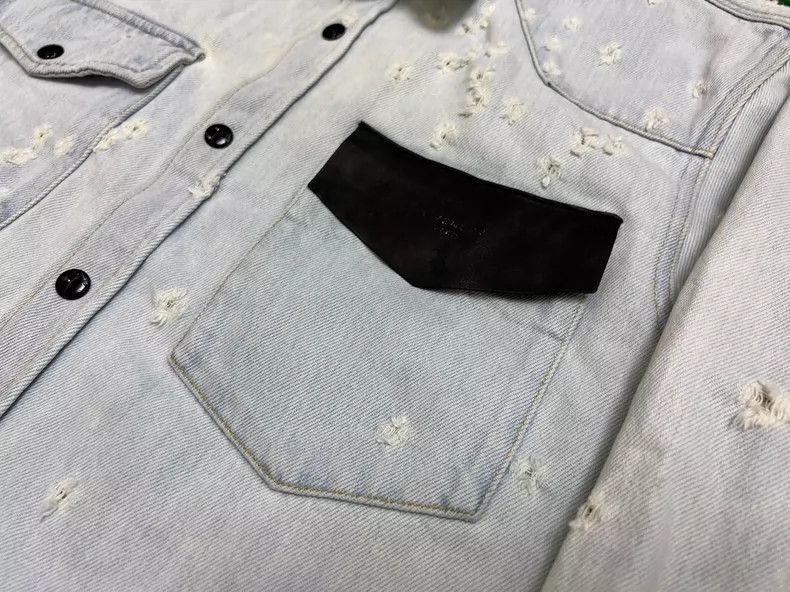 Givenchy Givenchy Distressed Denim Shirt Jacket Size US S / EU 44-46 / 1 - 3 Thumbnail