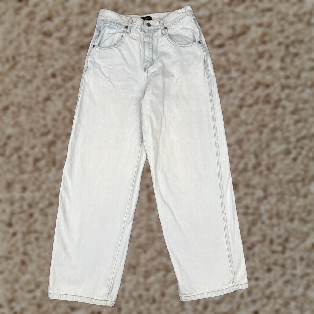 Vintage 2Mood Jeans Women Small Blue Denim Wide Leg High Rise Cotton Light Wash 27x28 Size 27" / US 4 / IT 40 - 1 Thumbnail