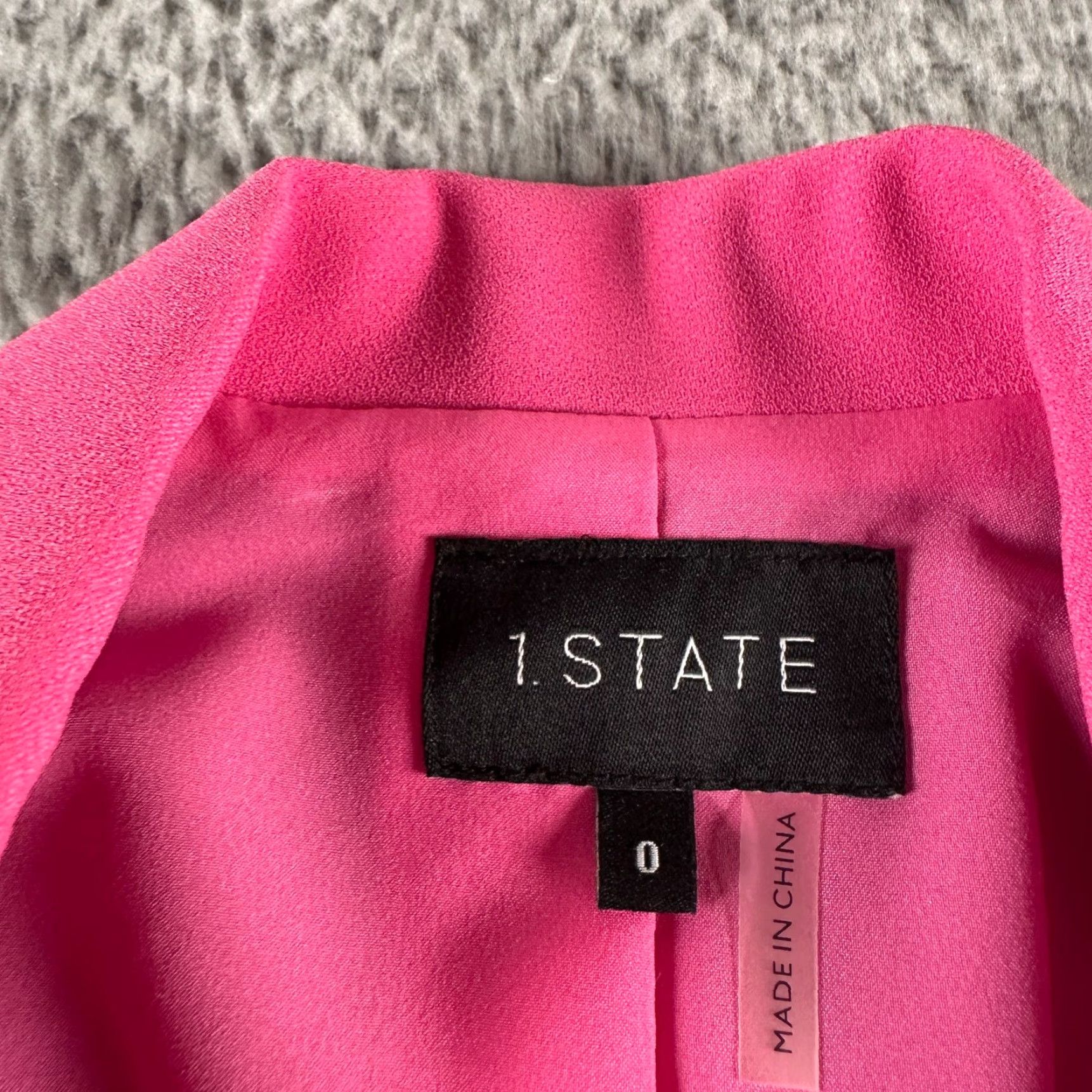 Vintage 1.STATE Blazer Womens 0 Regular Single Button Pink Notched Lapel Tailored Solid Modern Business Jacket Size XS / US 0-2 / IT 36-38 - 3 Thumbnail