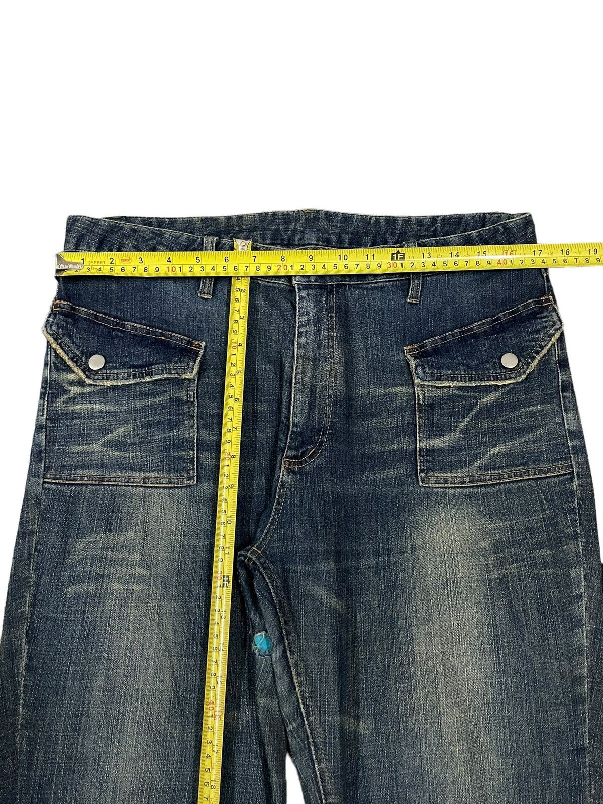 POST ARCHIVE FACTION (PAF) Vintage Japanese Bush Pants Mud Wash Distressed Flare Jeans Size US 34 / EU 50 - 17 Thumbnail