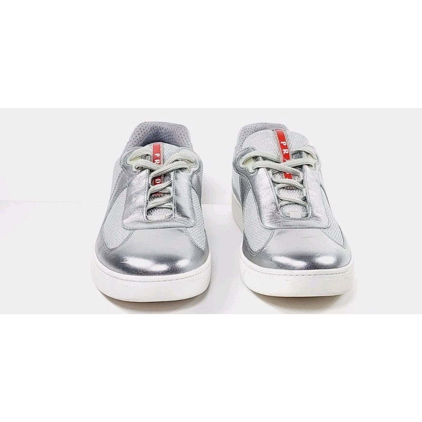Prada Prada America's Cup Men US8 White Patent Leather Red Silver Size US 8 / EU 41 - 3 Thumbnail