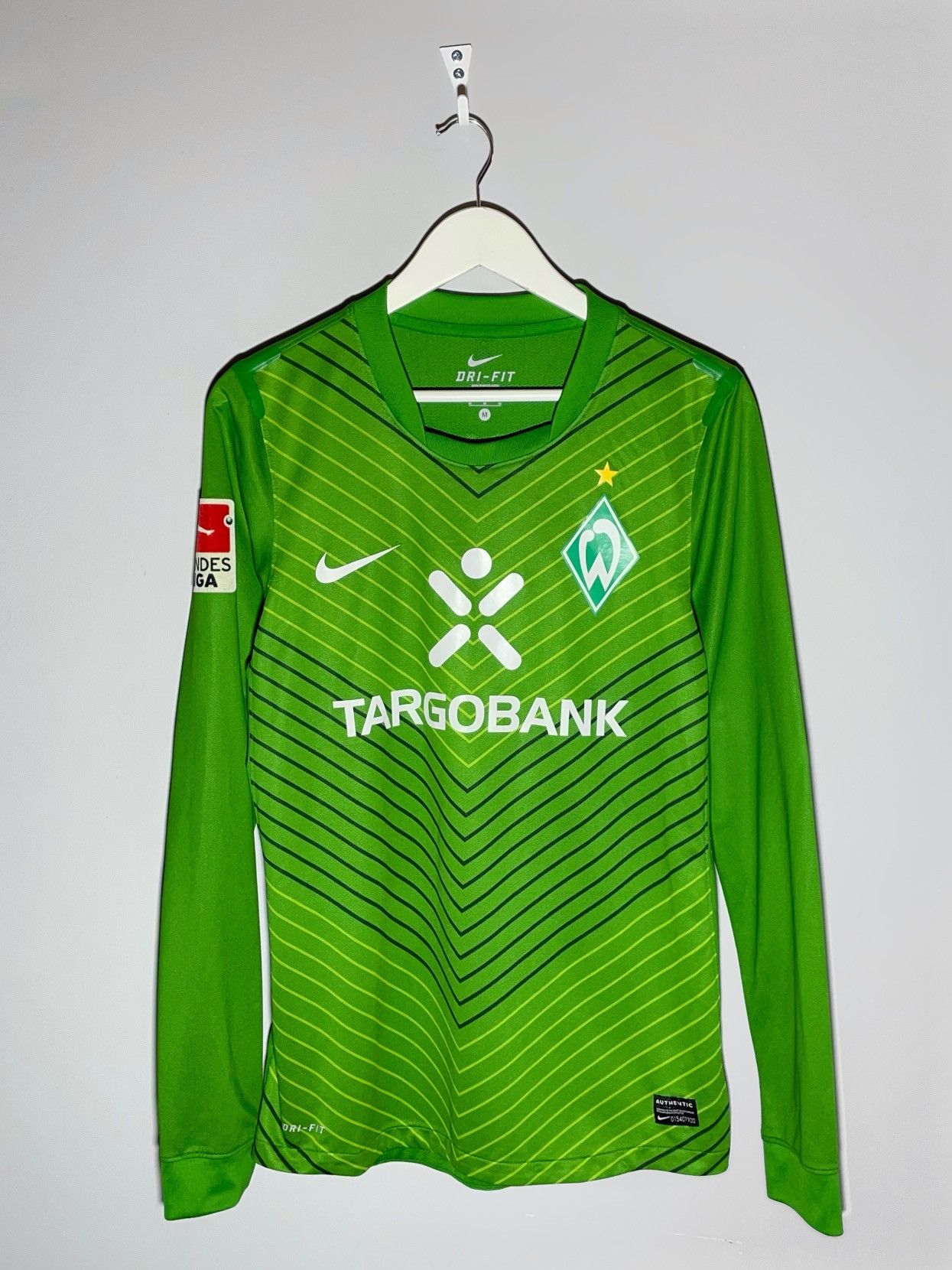 image of Nike x Soccer Jersey 3 Affolter Werder Bremen 2011/12 Match Worn Soccer Jersey in Green (Size Mediu