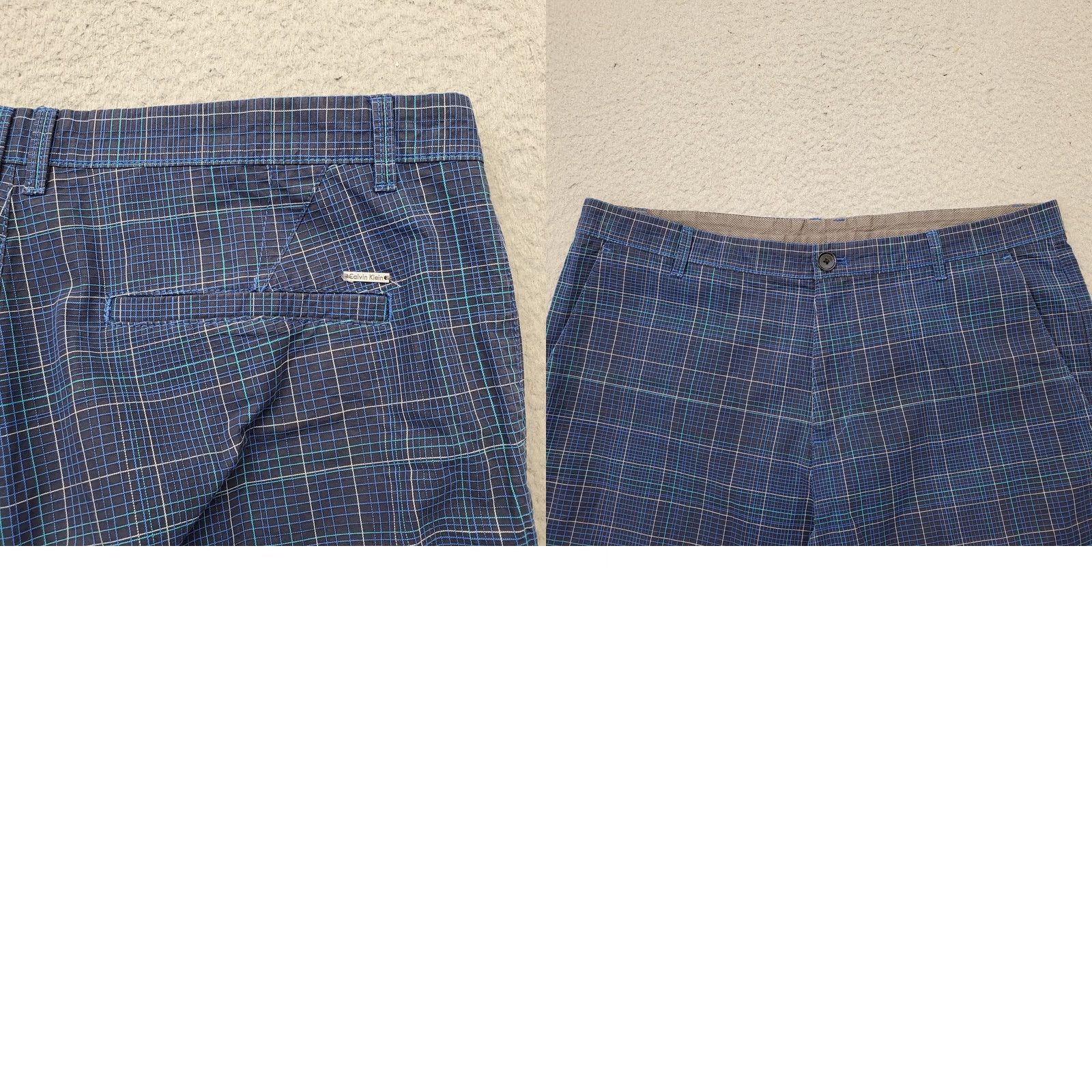 Calvin Klein Calvin Klein Mens Chino Shorts 34 Multi Plaid Flat Front Mid Rise Slash Pockets Continental Casual Shirt Size US 34 / EU 50 - 8 Thumbnail
