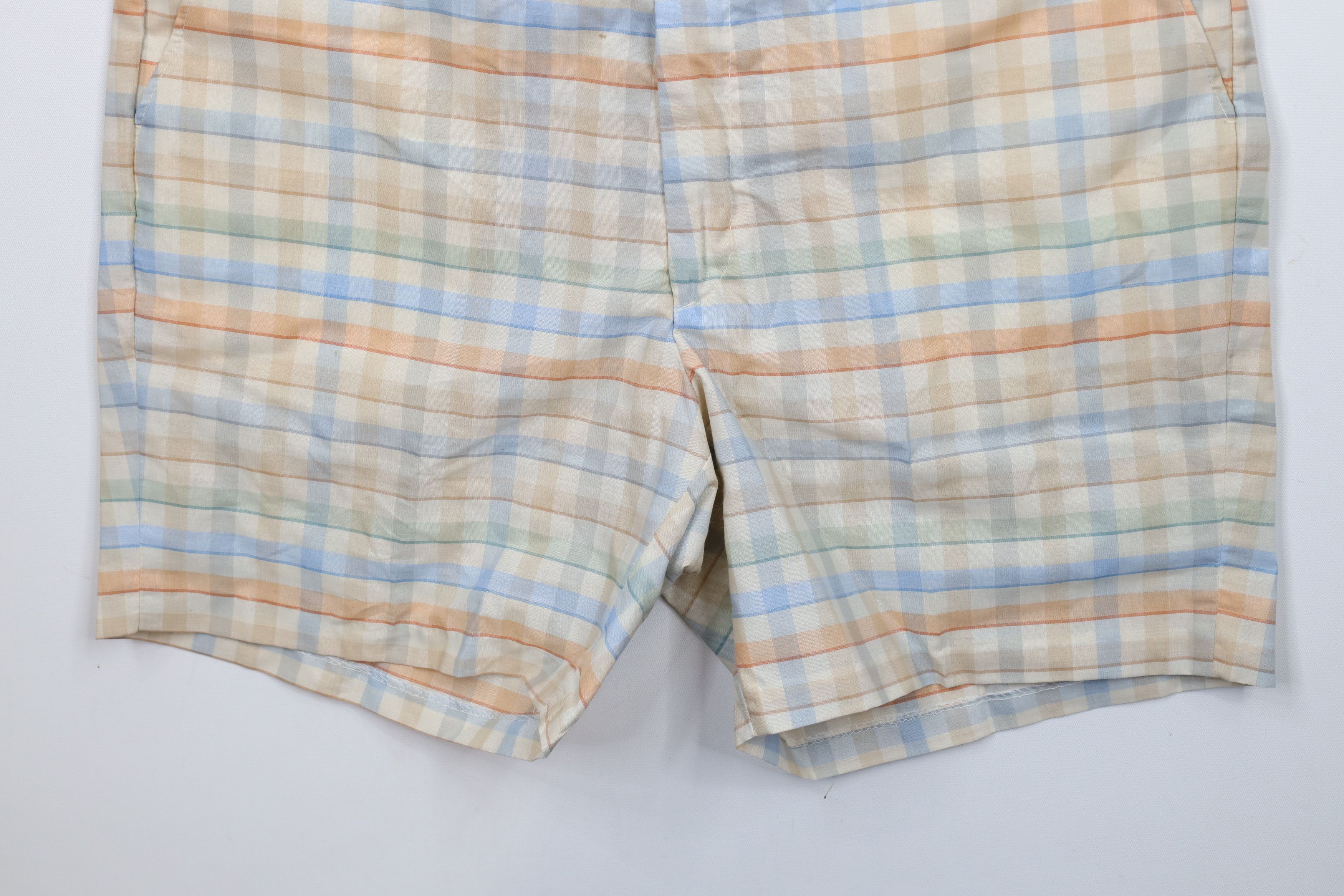 Vintage Deadstock Vintage 60s 70s Streetwear Plaid Chino Shorts Size US 36 / EU 52 - 4 Thumbnail