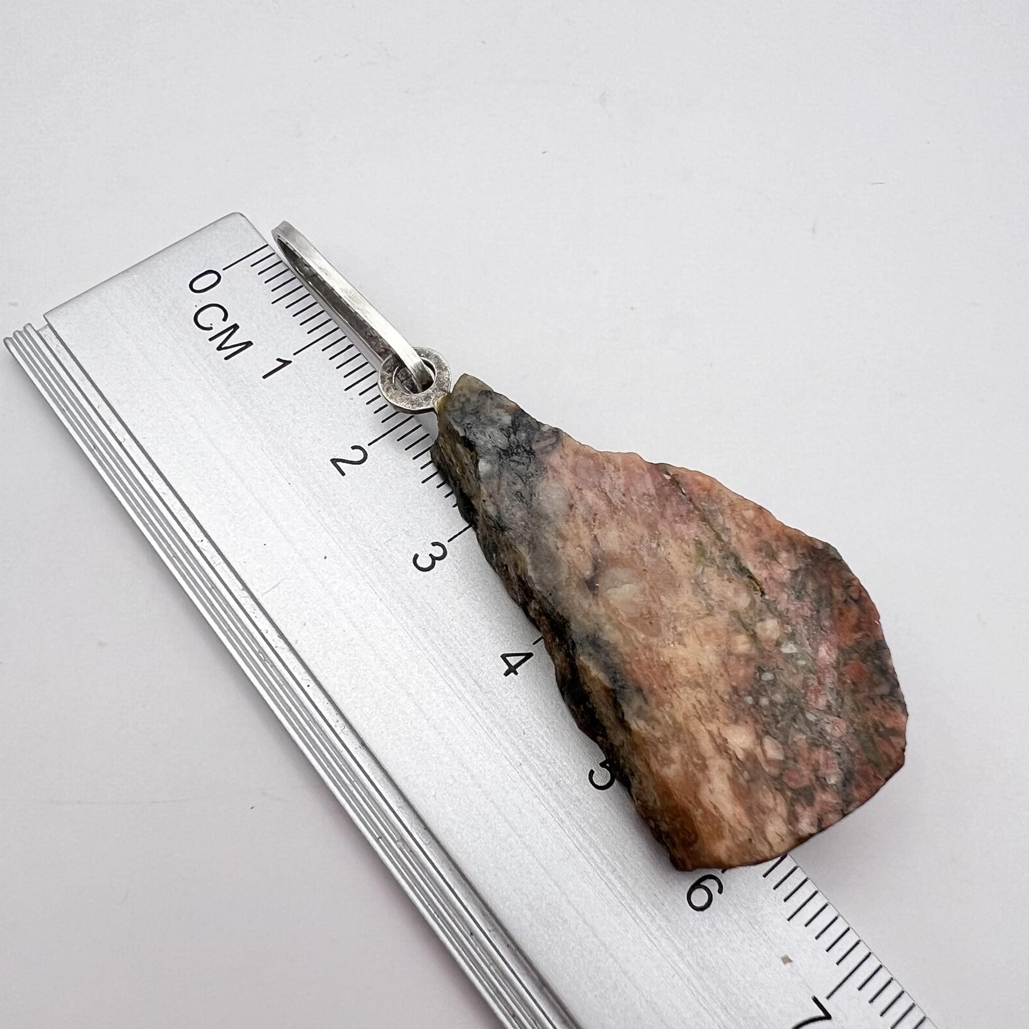 Vintage Vintage Silver 800 Women's Jewelry Pendant Natural Marble Size ONE SIZE - 5 Thumbnail