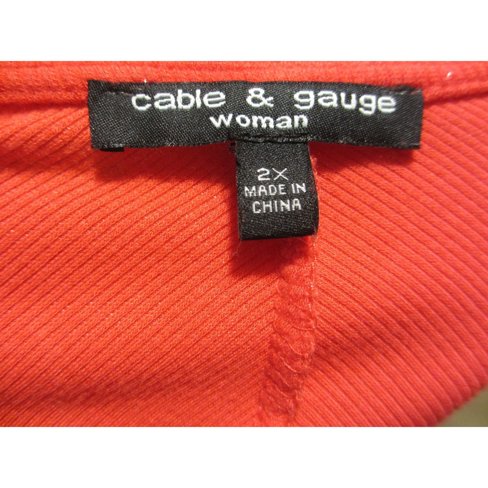 Other Cable & Gauge Red Asymmetrical Hem Tunic Top For Women 2X Size XXL / US 16-18 / IT 52-54 - 7 Thumbnail