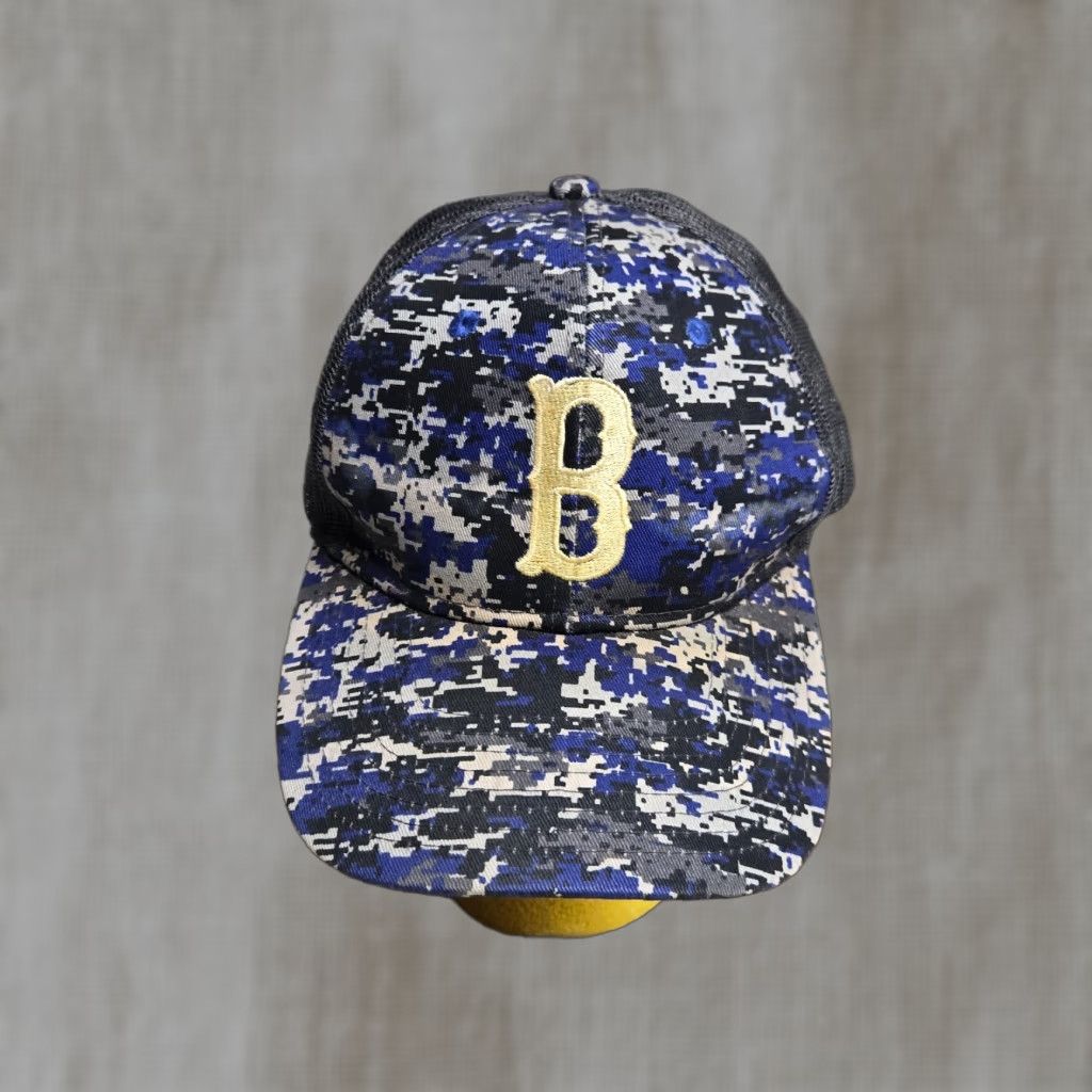 Port Authority Bruins Hat Trucker Cap Snap-back Blue White Blacksburg VA Virginia Digital Camo Size ONE SIZE - 1 Thumbnail
