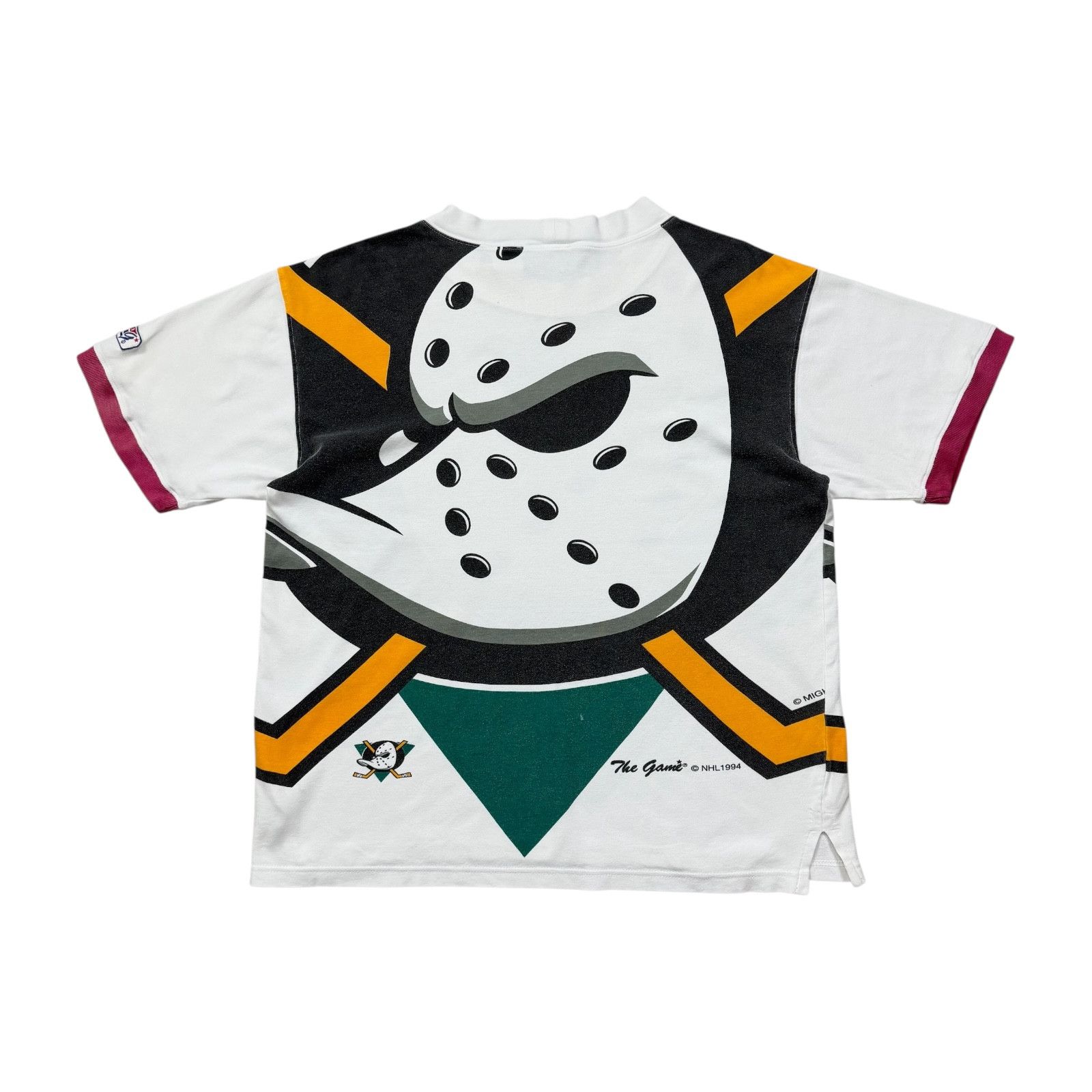 NHL VTG 90s MIGHTY DUCKS 1994 THE GAME BIG LOGO AOP T-SHIRT Size US M / EU 48-50 / 2 - 2 Thumbnail