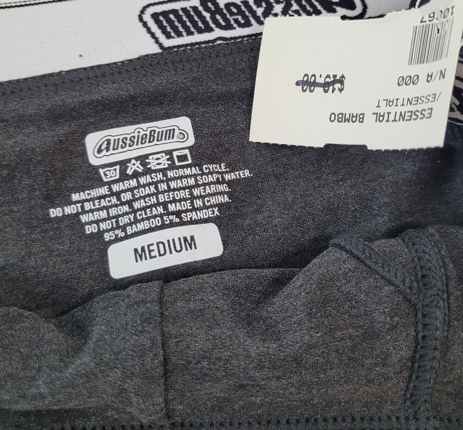 Other AussieBum Men’s Medium 29" Boxer Brief Charcoal Gray NEW Size ONE SIZE - 3 Thumbnail