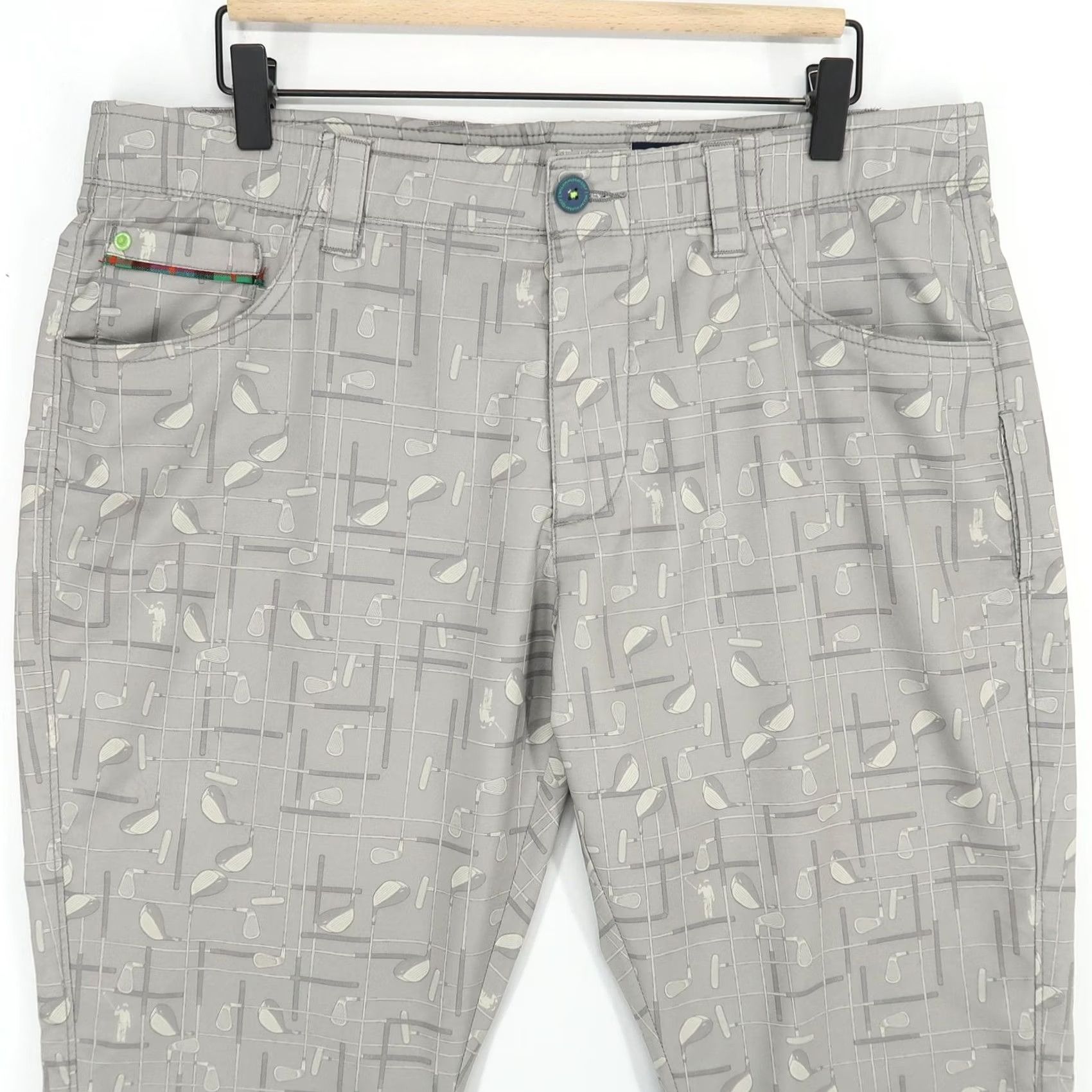 Vintage William Murray Pants Mens 34 Gray Graphic Golf Clubs Straight Leg Performance Shirt Size US 34 / EU 50 - 2 Thumbnail