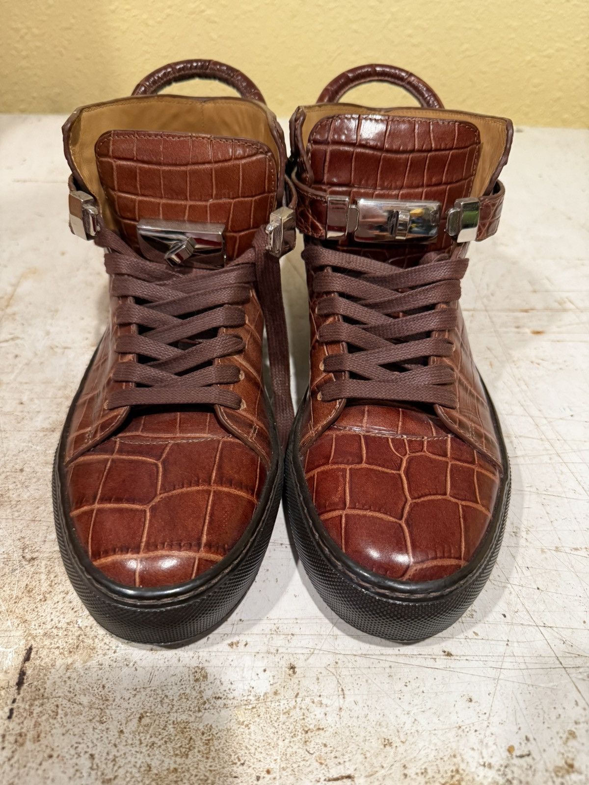 Buscemi Buscemi Men's Brown Trainers crocodile Size US 9 / EU 42 - 2 Thumbnail