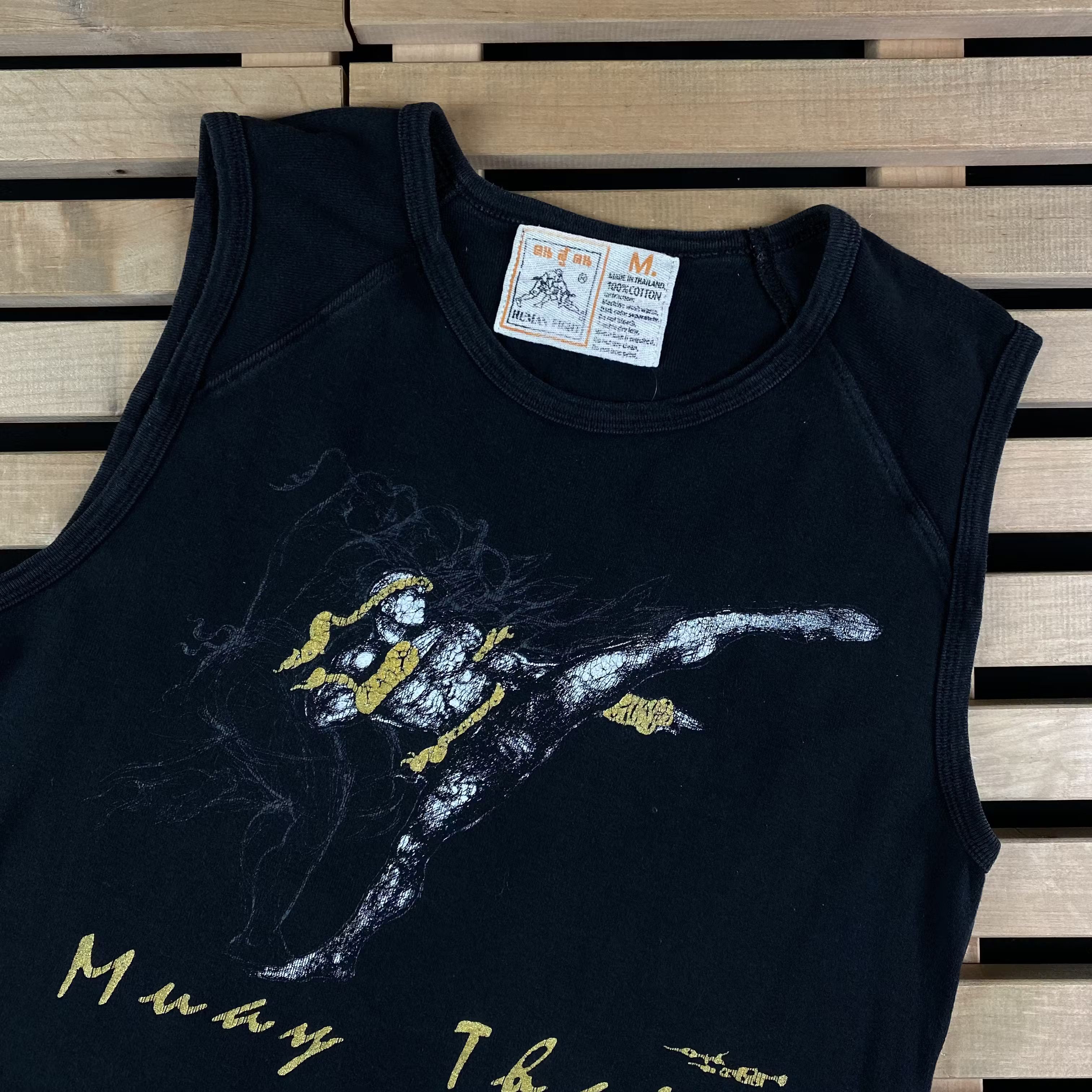 Vintage Mens Vintage T Shirt Muay Thai Size M Size US M / EU 48-50 / 2 - 2 Thumbnail