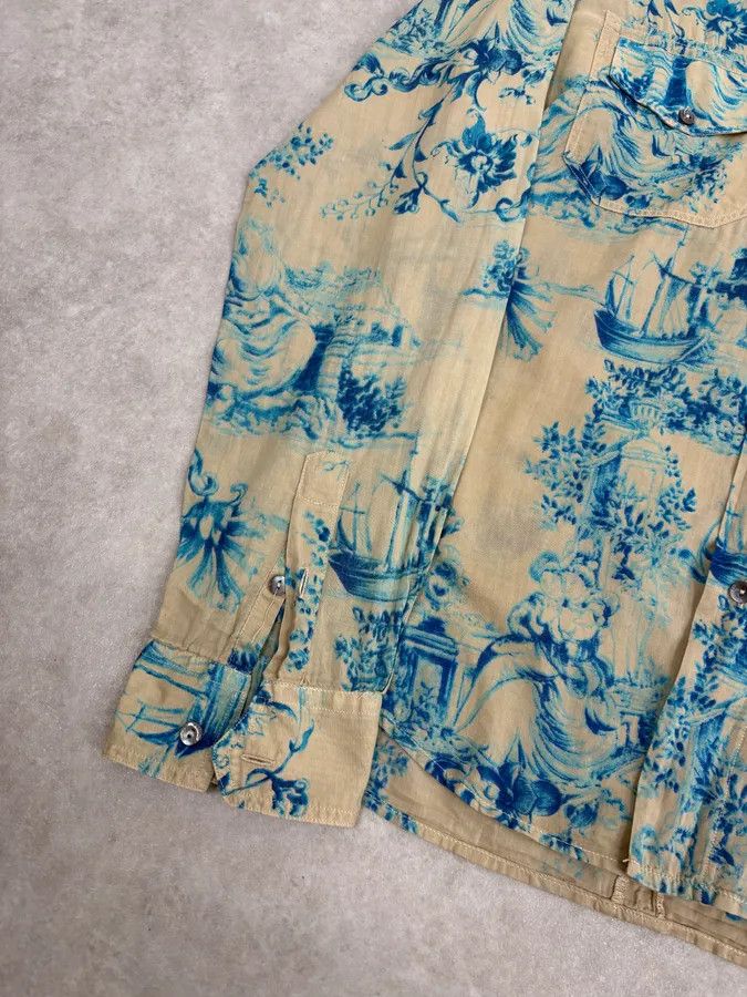Dolce & Gabbana SS2004 Dolce & Gabbana Beige & Blue Floral Shirt Size US M / EU 48-50 / 2 - 8 Thumbnail