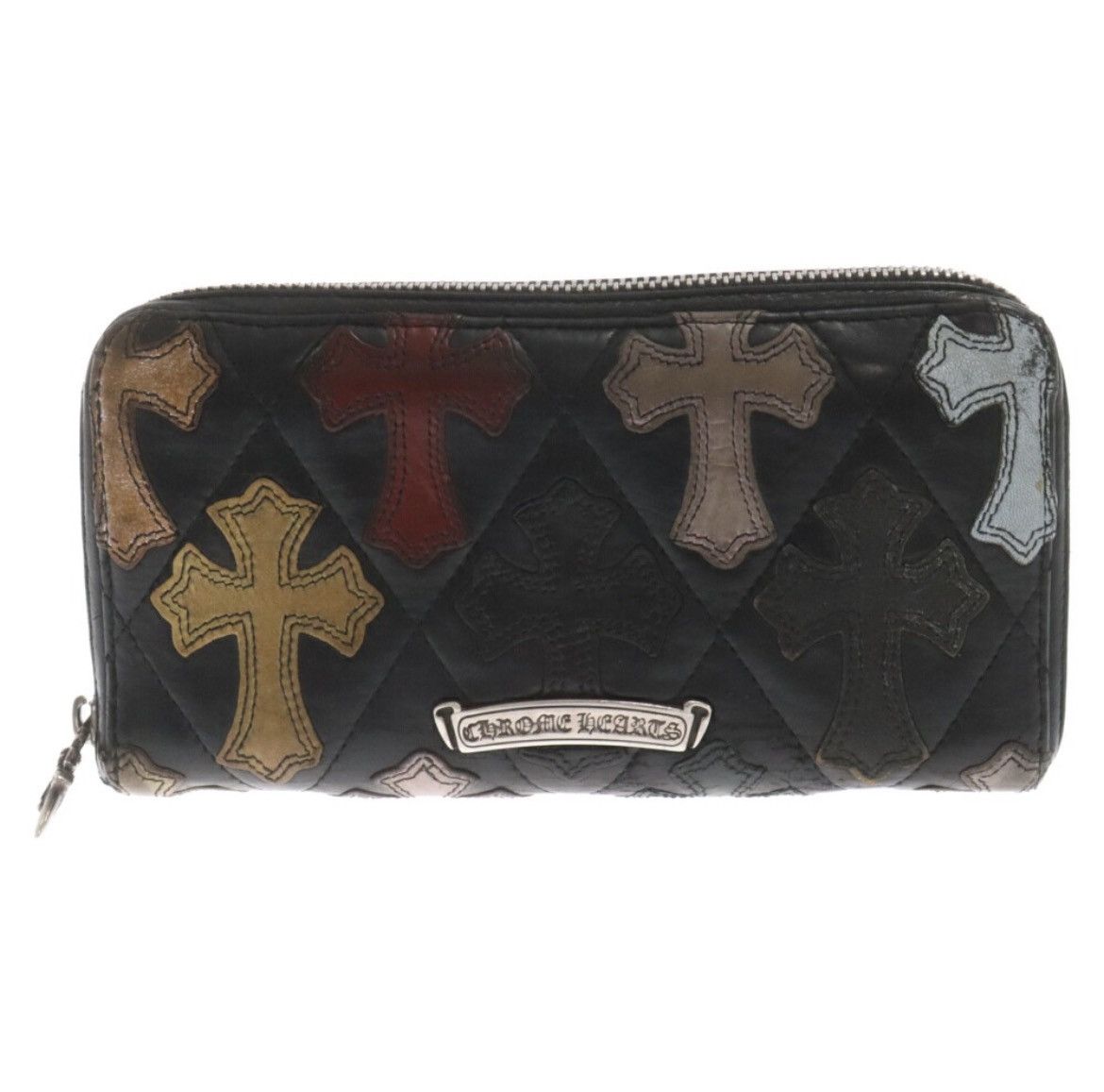 Chrome Hearts leather multi cemetery cross patch wallet
