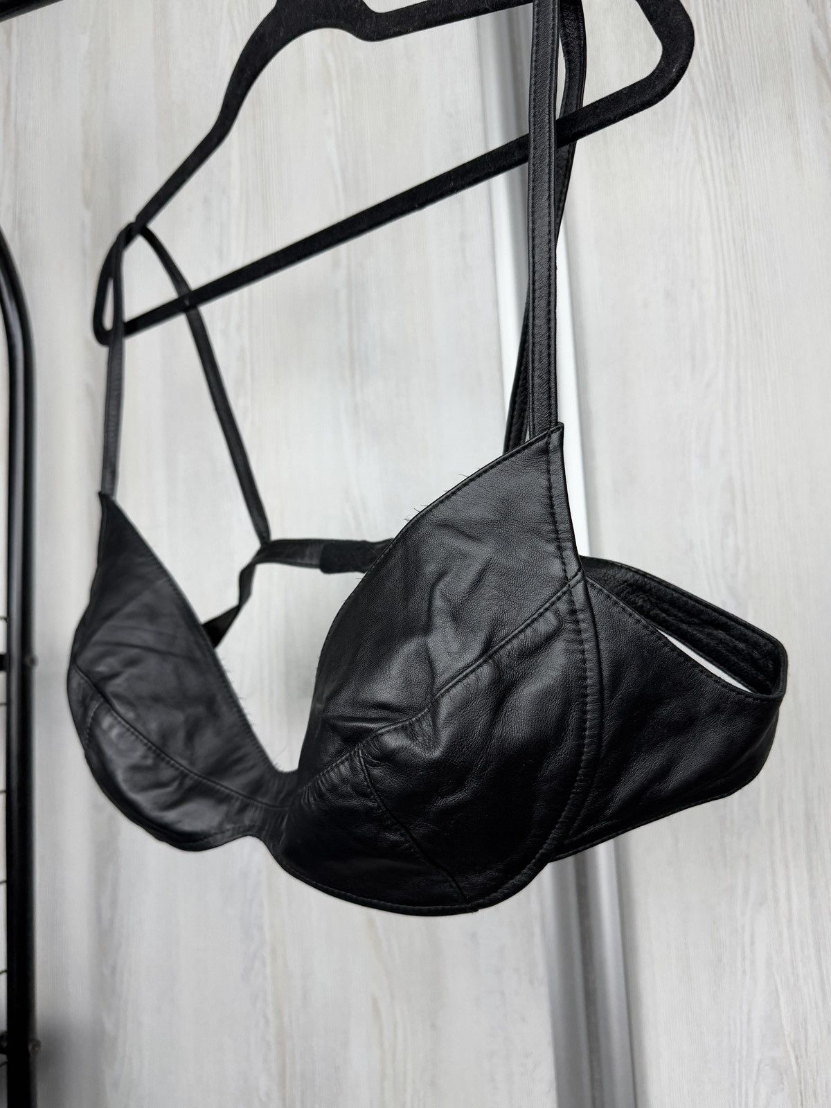 H&M × Mugler New Mugler x H&M HM Women Black Leather Nappa Bra Size US 18 Size ONE SIZE - 3 Thumbnail