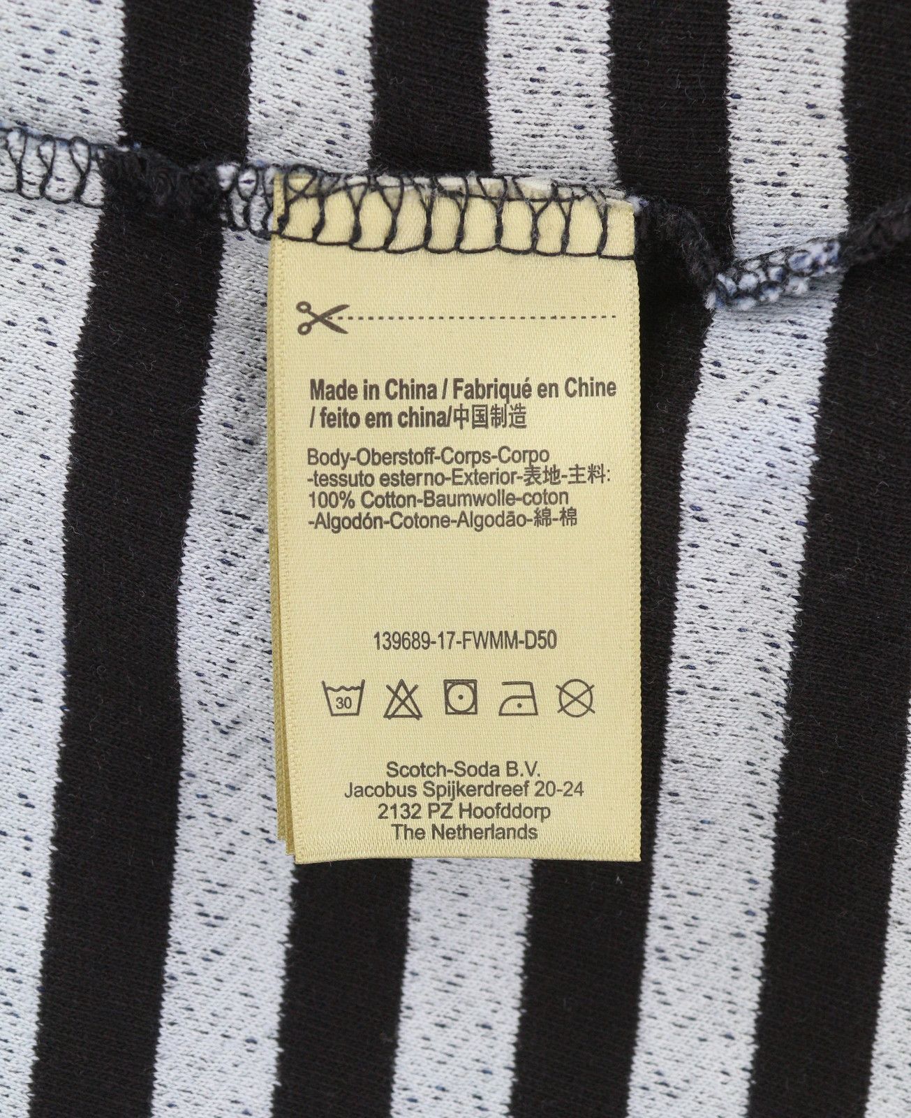 Scotch & Soda M Black Striped Crew Neck Sweatshirt 89104 Size US M / EU 48-50 / 2 - 8 Thumbnail
