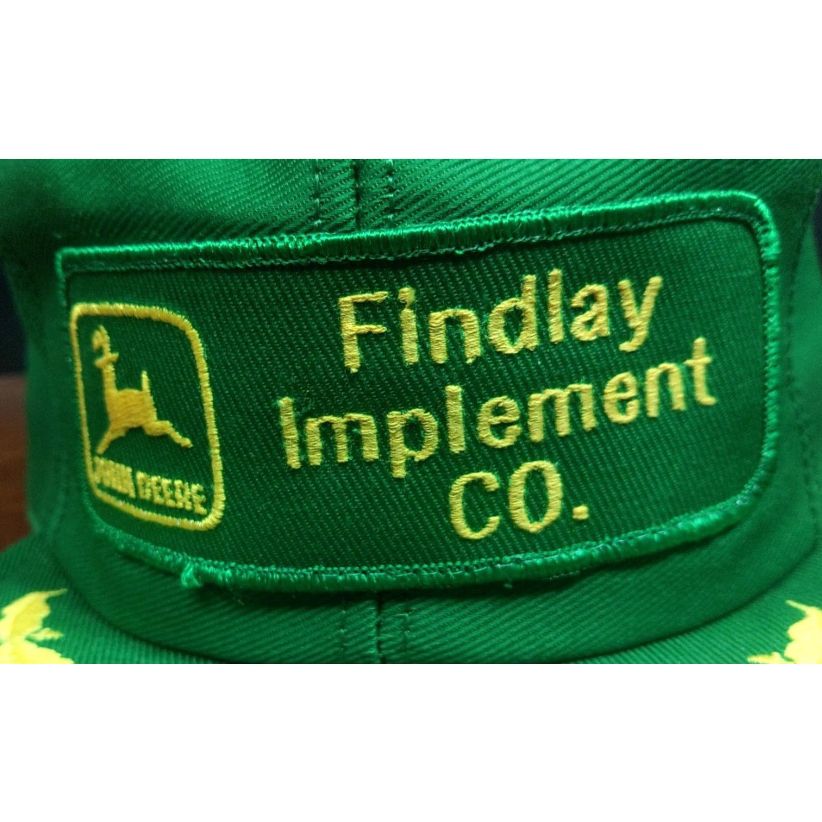 John Deere VTG John Deere Big Patch Trucker Hat | Louisville Mfg | Men One Size Green Cotton Adjustable Oak Leaf Logo 1980s Vintage 90s? Size ONE SIZE - 3 Thumbnail