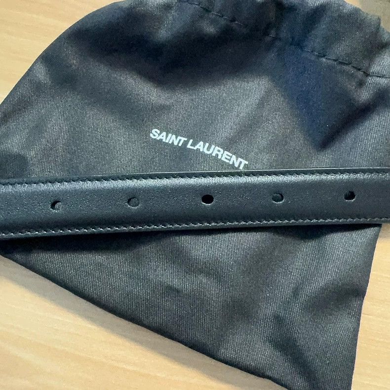 Yves Saint Laurent Saint Laurent Black Letter Square Buckle Smooth Waist Belt Size ONE SIZE - 6 Thumbnail