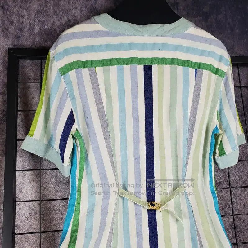 Dior Dior Summer Blue Striped Short Sleeve Top . Size L / US 10 / IT 46 - 7 Thumbnail