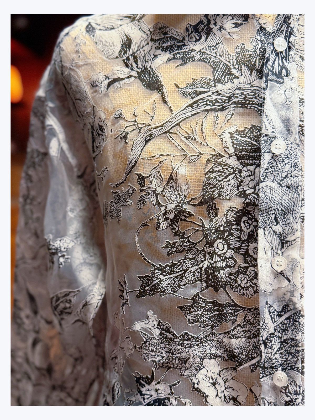 Other Sheer Botanical Print Long-Sleeve Shirt Size US M / EU 48-50 / 2 - 3 Thumbnail