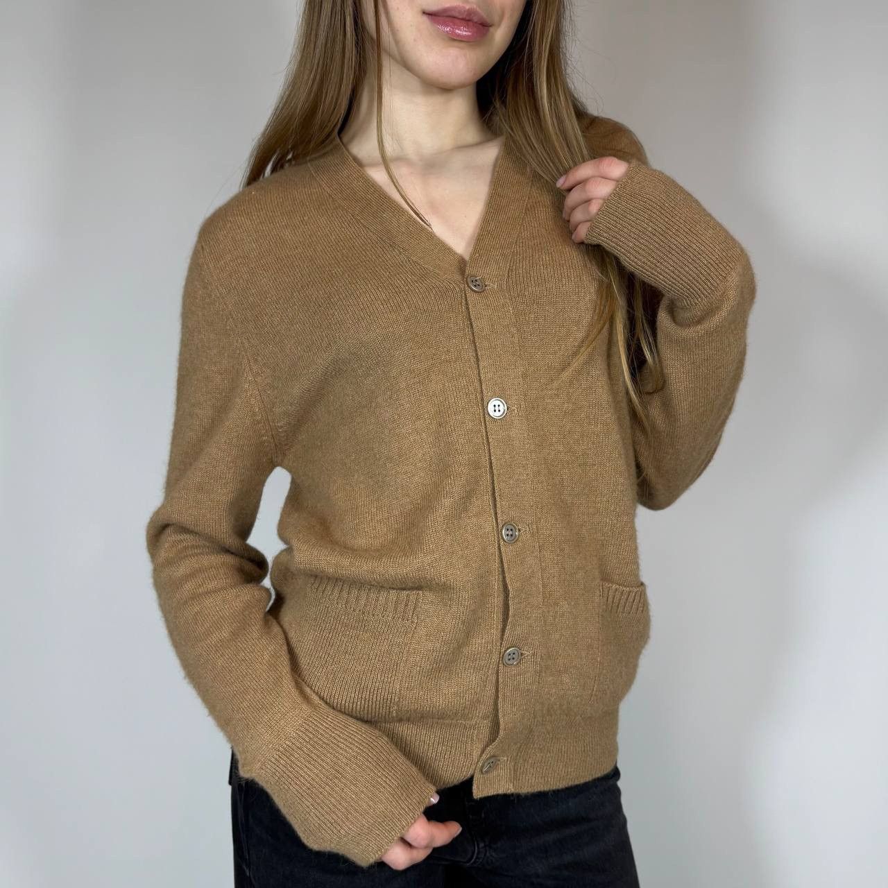 Hilditch & Key Vintage 90s Hilditch Key Camel Hair Retro Luxury Cardigan Size L / US 10 / IT 46 - 1 Thumbnail