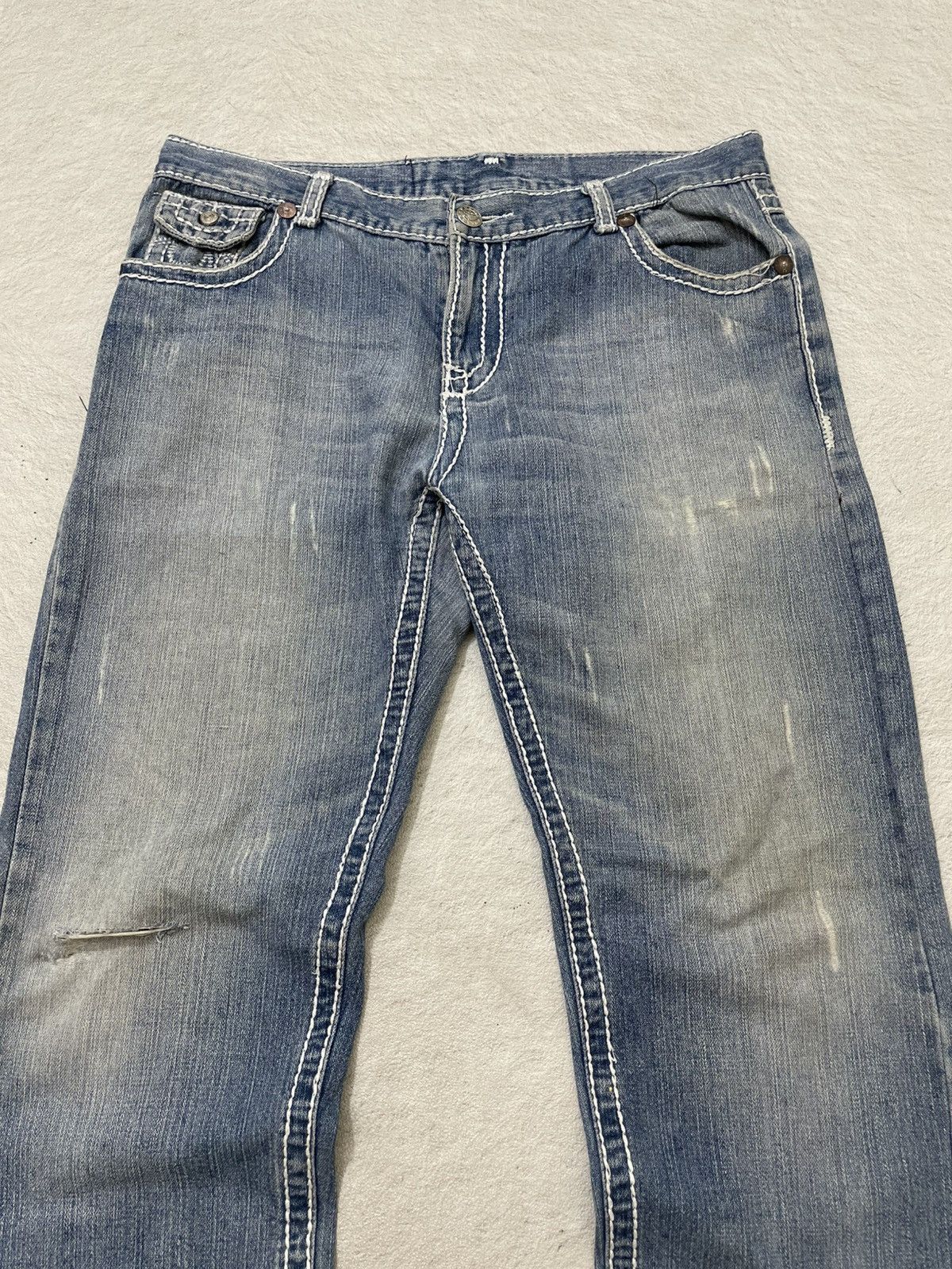 Number (N)ine 2000s True Ripped Denim Mudwash Ifsix LGB Hysteric Japan Size US 34 / EU 50 - 2 Thumbnail