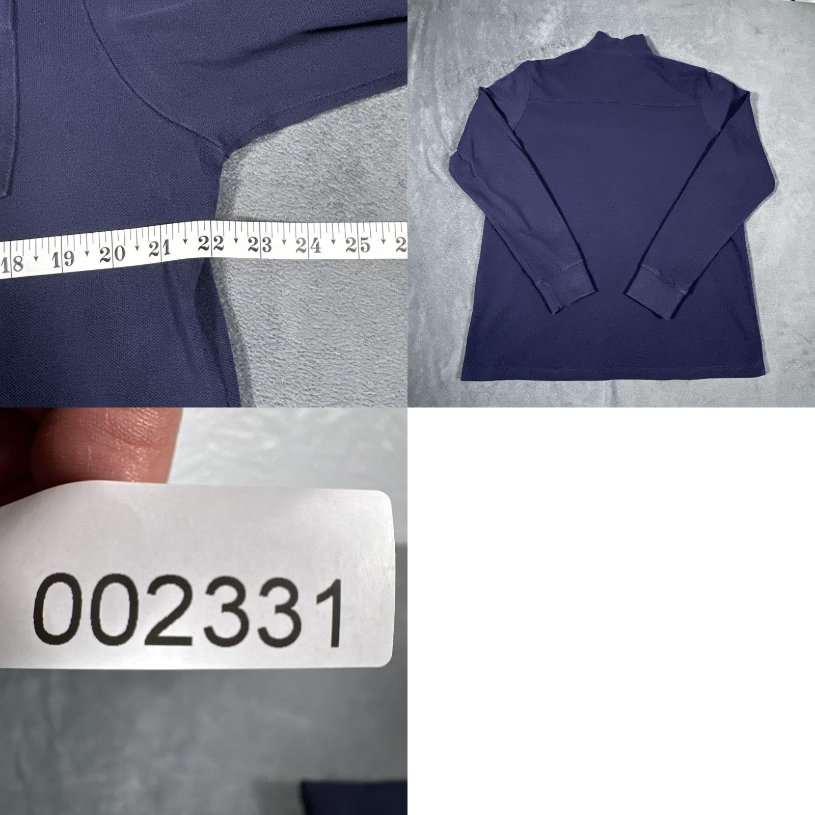 Vintage Criquet Mens Large Blue Golf Sweater Quarter Zip Mock Neck Organic Cotton Pocket Size US L / EU 52-54 / 3 - 8 Thumbnail