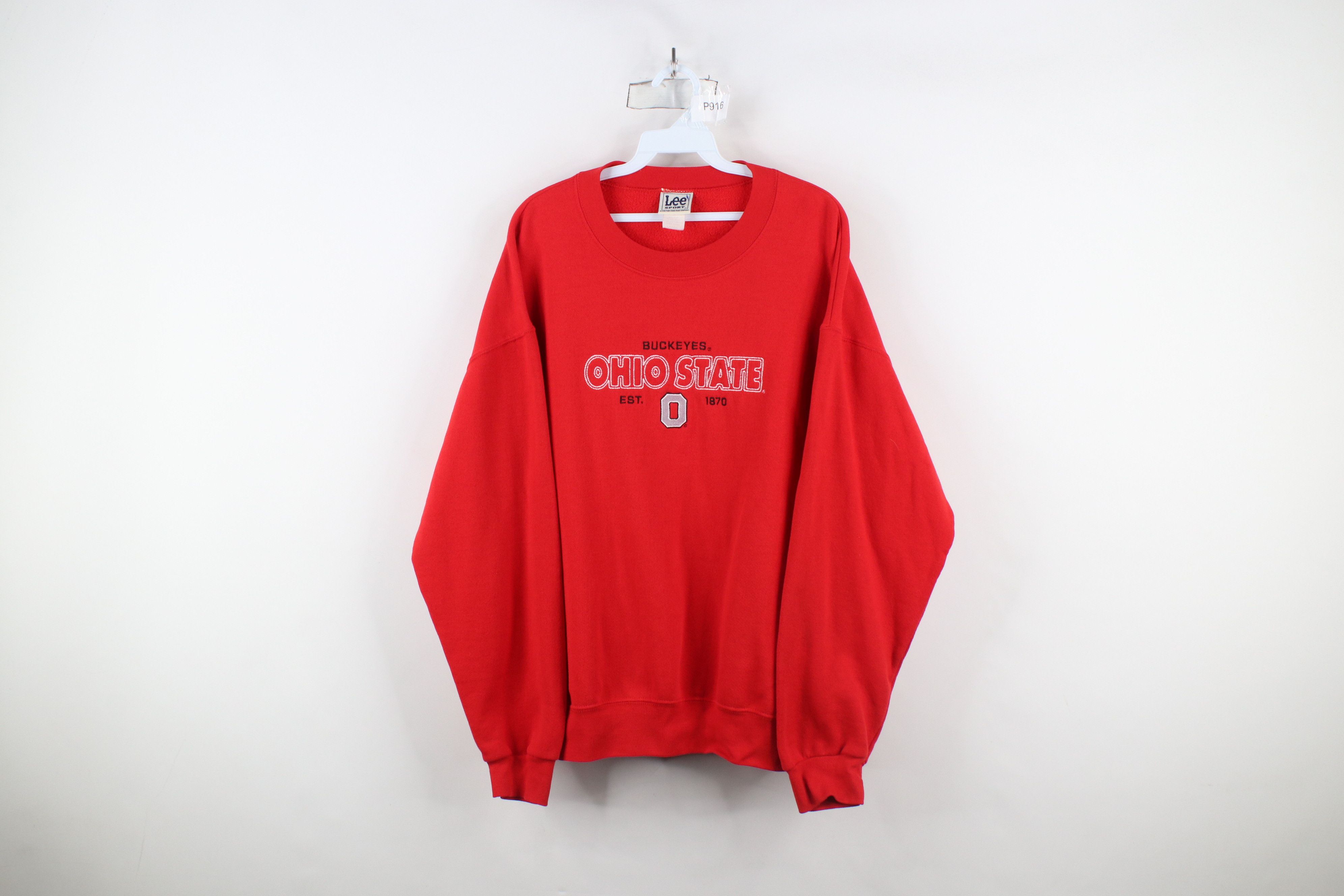Vintage Vintage 90s Spell Heavy Ohio State University Sweatshirt Red Size US L / EU 52-54 / 3 - 1 Thumbnail