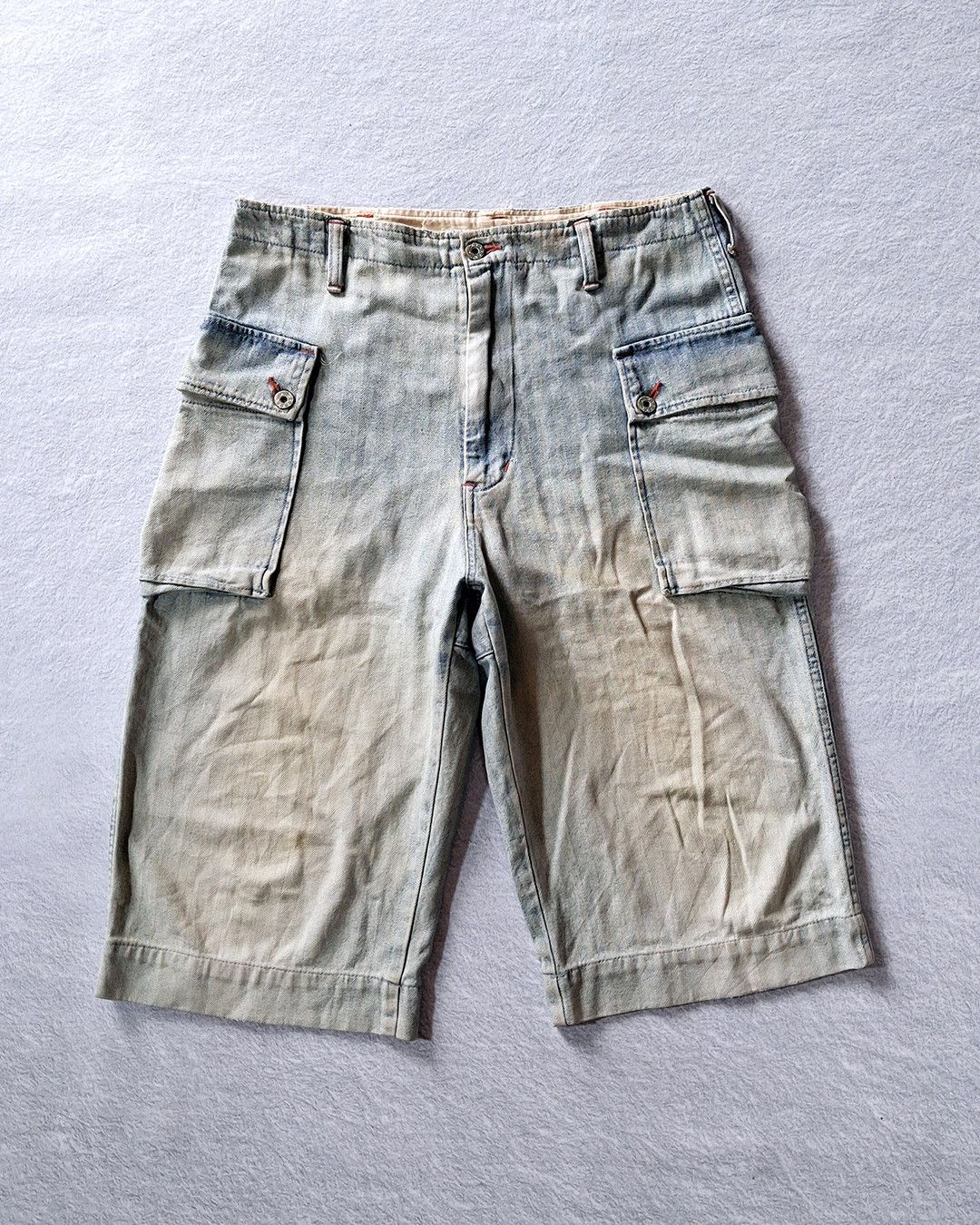 FOB Factory FOB FACTORY HERRINGBONE CARGO MONKEY SHORTS MADE IN JAPAN Size US 33 - 1 Thumbnail