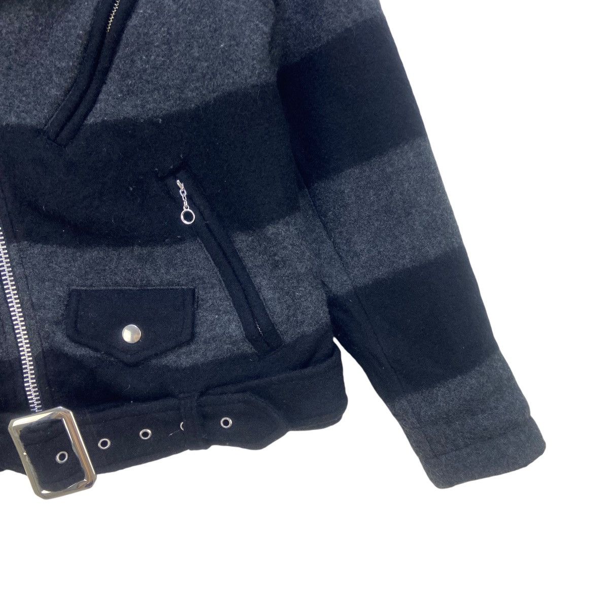 Schott Schott Double Collar Biker Wool Jacket Size US XXS / EU 40 - 14 Thumbnail