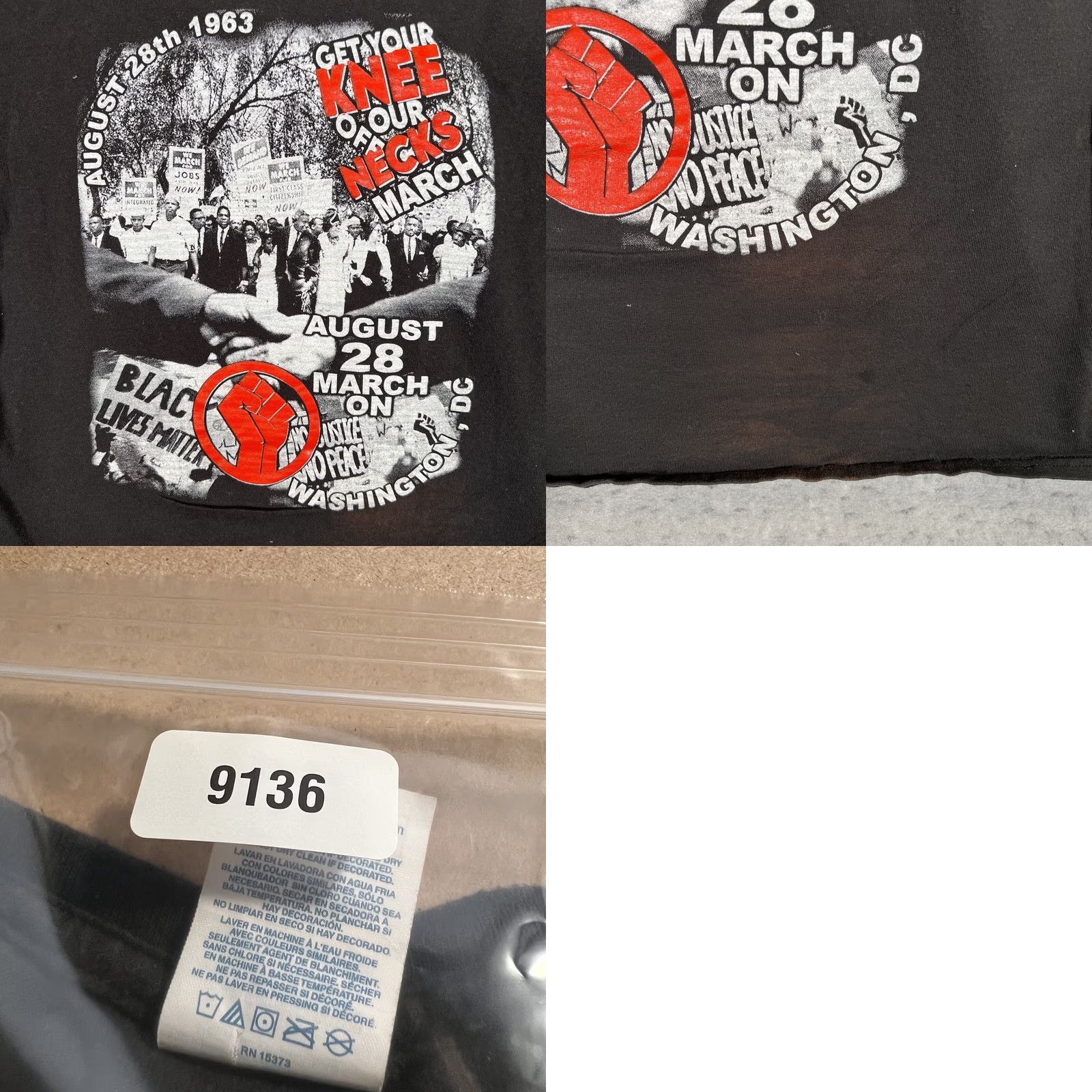 Delta A1 The Commitment March BLM Knee Of Our Necks T Shirt Adult XL Black Mens Size US XL / EU 56 / 4 - 8 Thumbnail