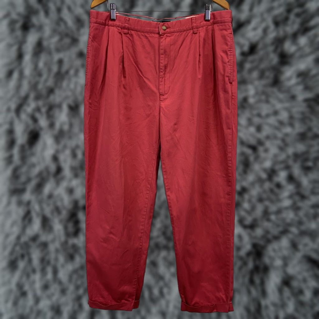 Polo Ralph Lauren VINTAGE Polo Ralph Lauren Chino Pants Men’s 38x32 Pink Pleated Cuffed Preppy Resort Mens Size US M / EU 48-50 / 2 - 1 Thumbnail