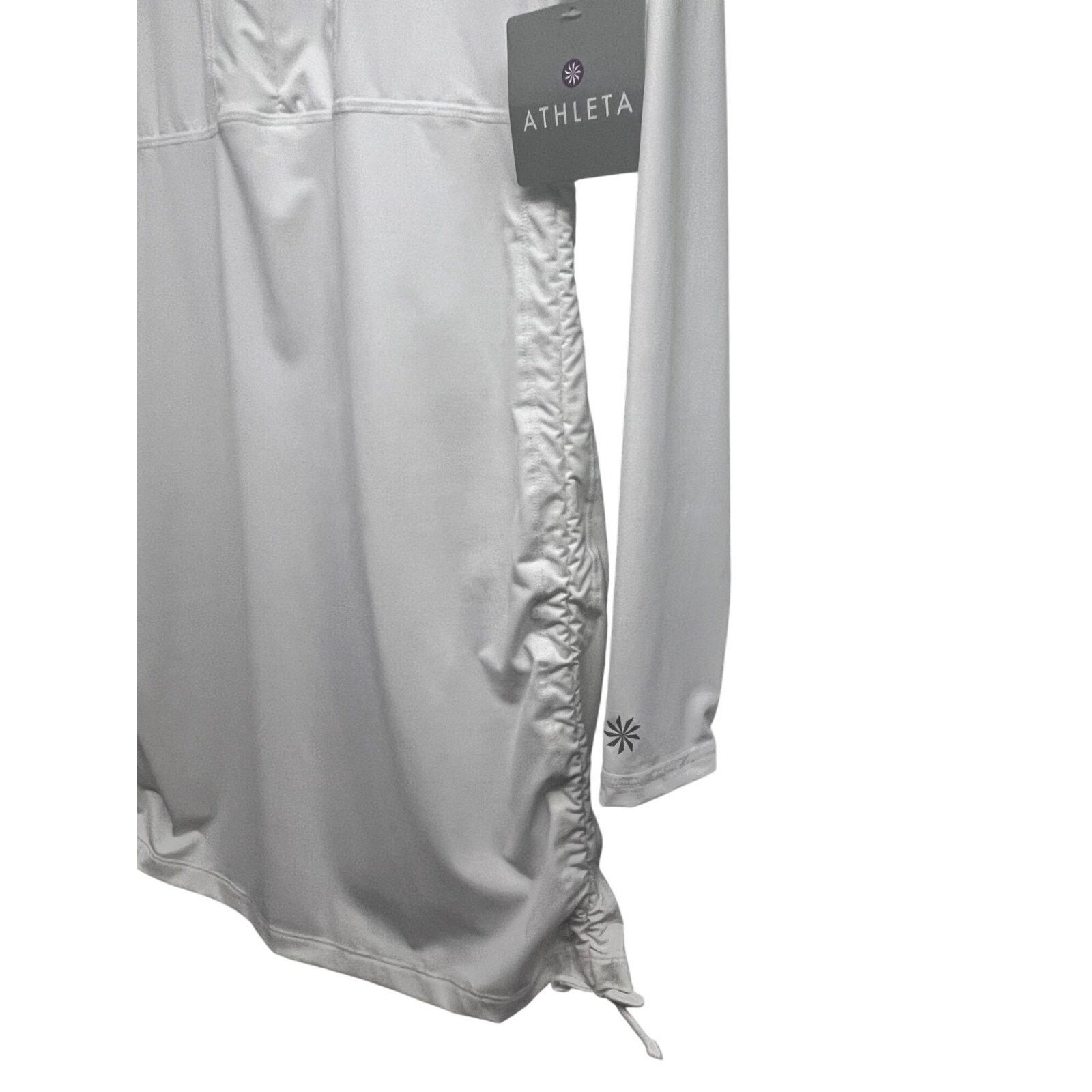 Athleta Athleta White Half Zip Ruched Guard Long Top Shirt M New Size M / US 6-8 / IT 42-44 - 5 Thumbnail