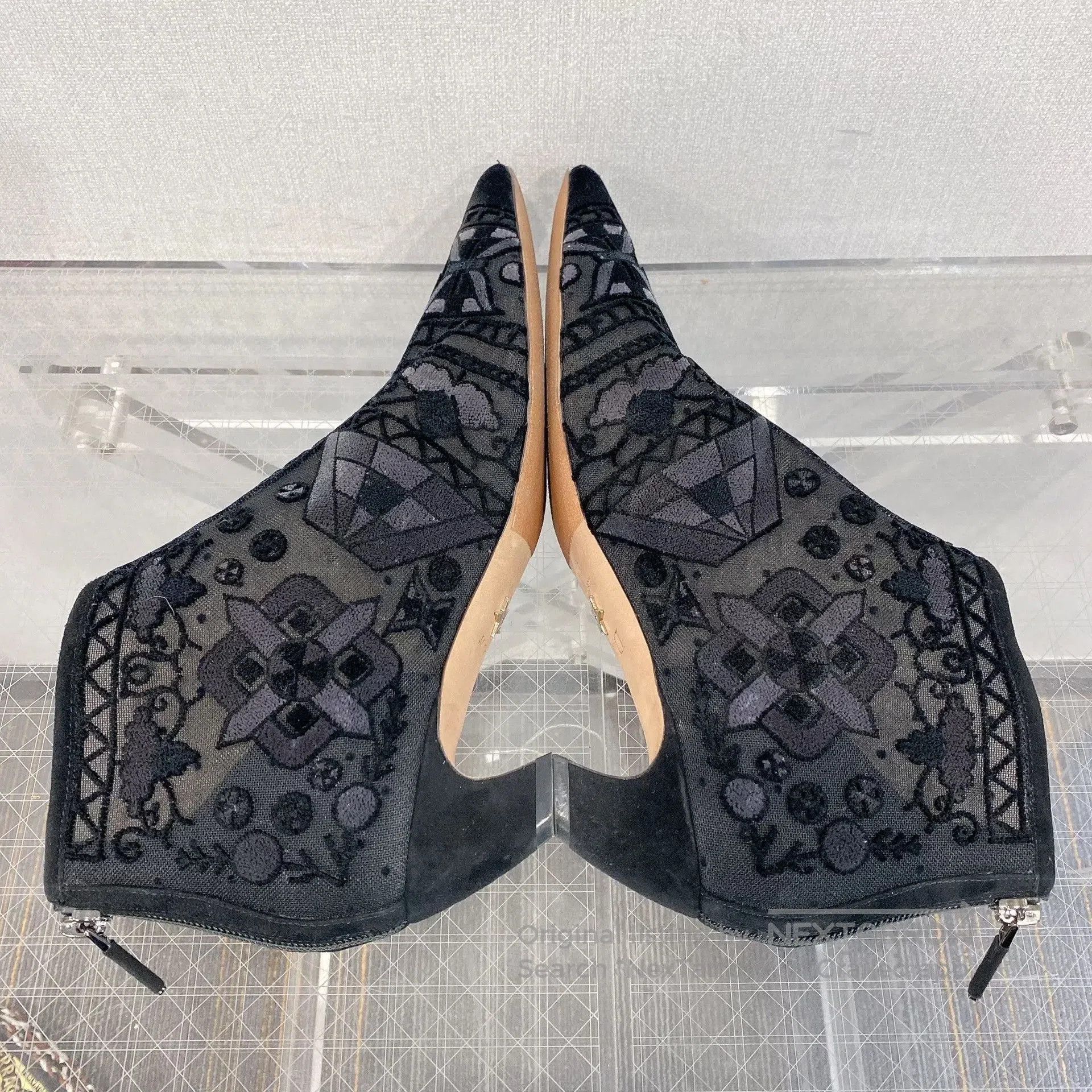 Dior Dior Black Velvet Low-Heel Ankle Boots. Size US 6.5 / IT 36.5 - 4 Thumbnail