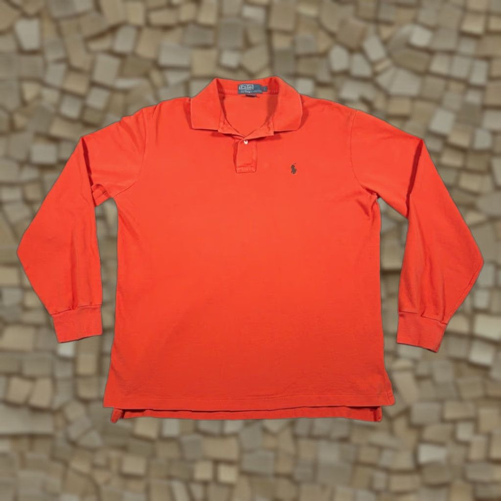 Polo Ralph Lauren VINTAGE Polo Ralph Lauren Shirt Adult LARGE Orange Long Sleeve Pony 90s Size US L / EU 52-54 / 3 - 1 Thumbnail