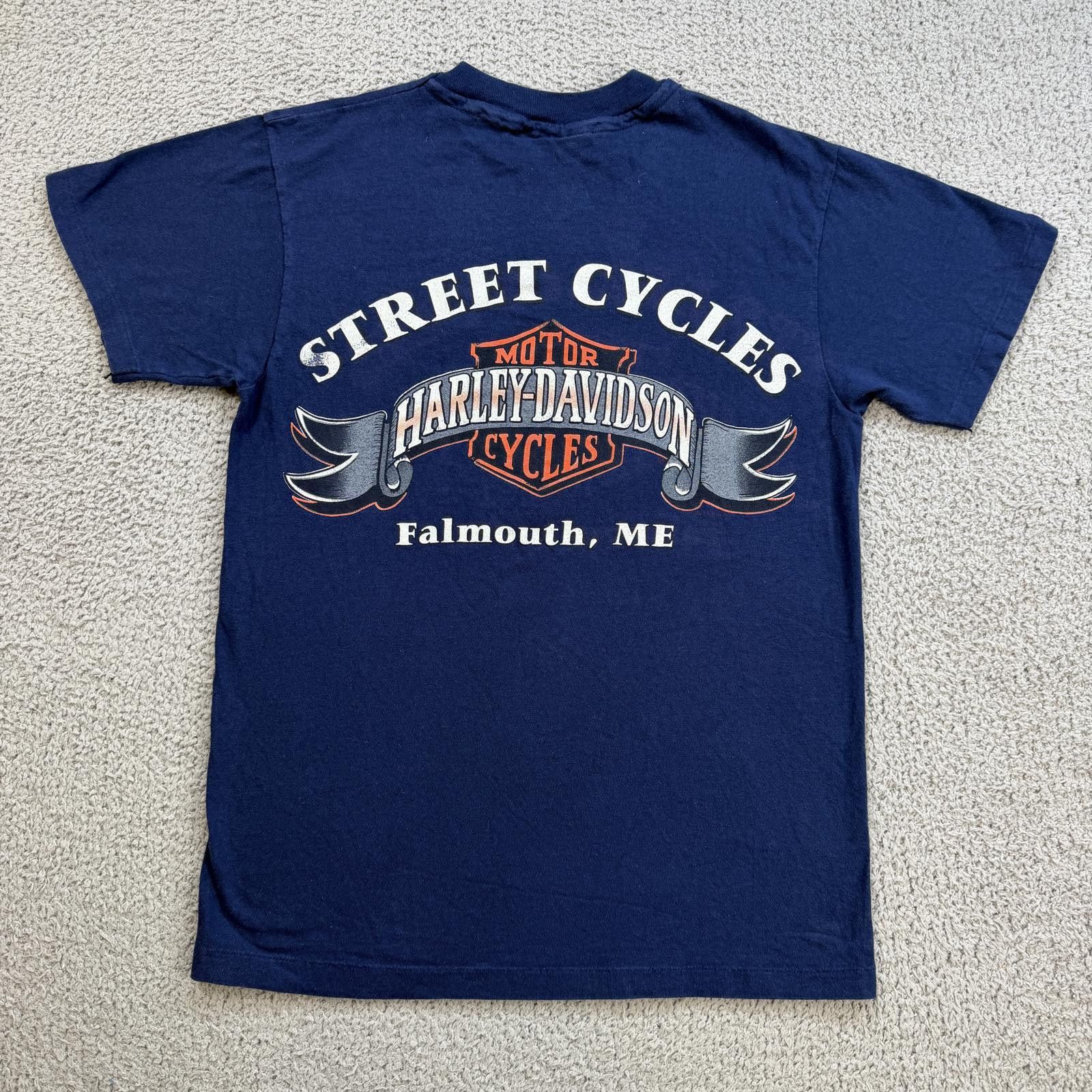 Harley Davidson Vintage 90s Harley Davidson Freedom Eagle T Shirt Maine Size US M / EU 48-50 / 2 - 2 Thumbnail