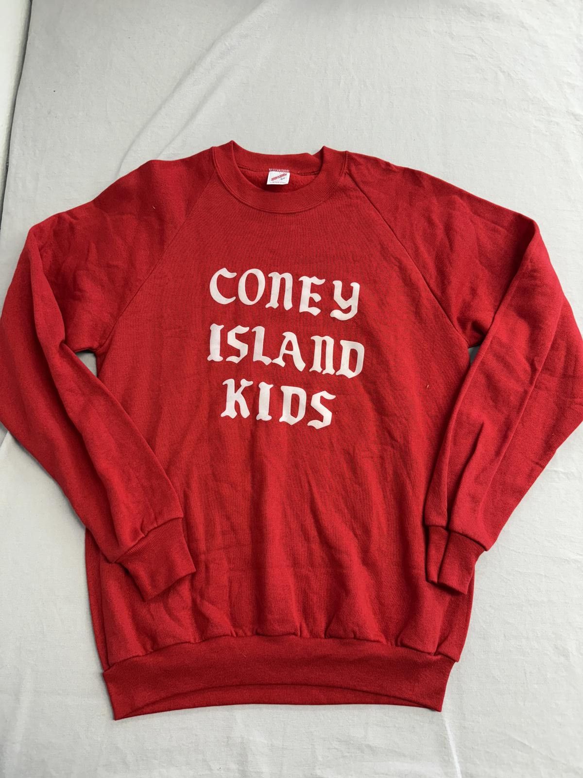 Jerzees Vintage 80s Coney Island Kids Crewneck New York Sweatshirt Size US L / EU 52-54 / 3 - 1 Thumbnail