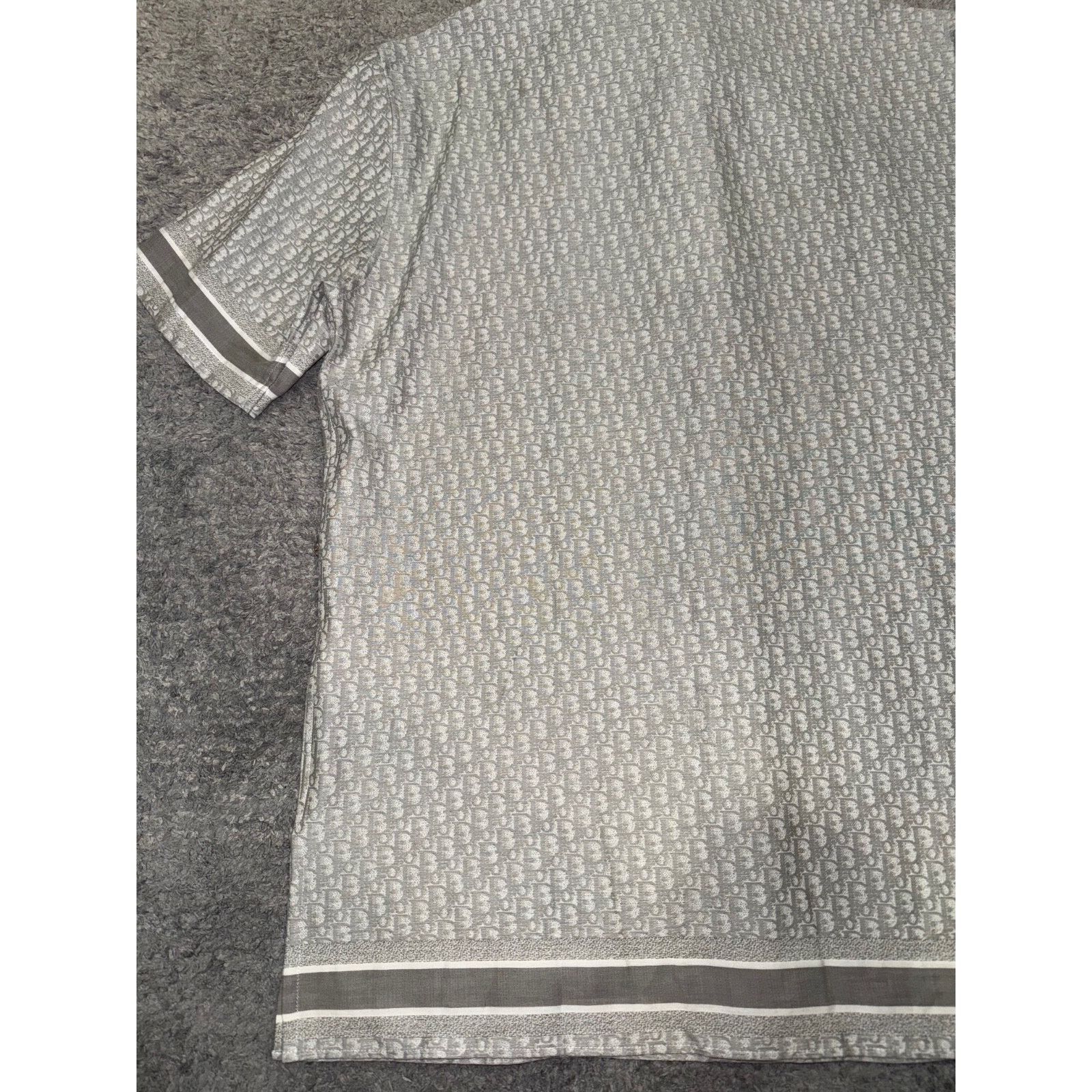 Dior Dior Oblique Grey Logo Cotton Jacquard Short Sleeve Size US M / EU 48-50 / 2 - 13 Thumbnail