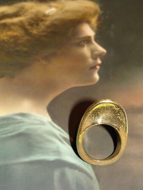 Designer Modernist 14 kt Gold Plated Brass 3D Knuckle Ring Size ONE SIZE - 3 Thumbnail