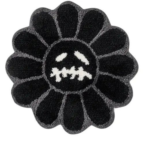 Handmade Smiling Face Tufted Flower Rug Retro Carpet for Bedroom Size ONE SIZE - 4 Thumbnail