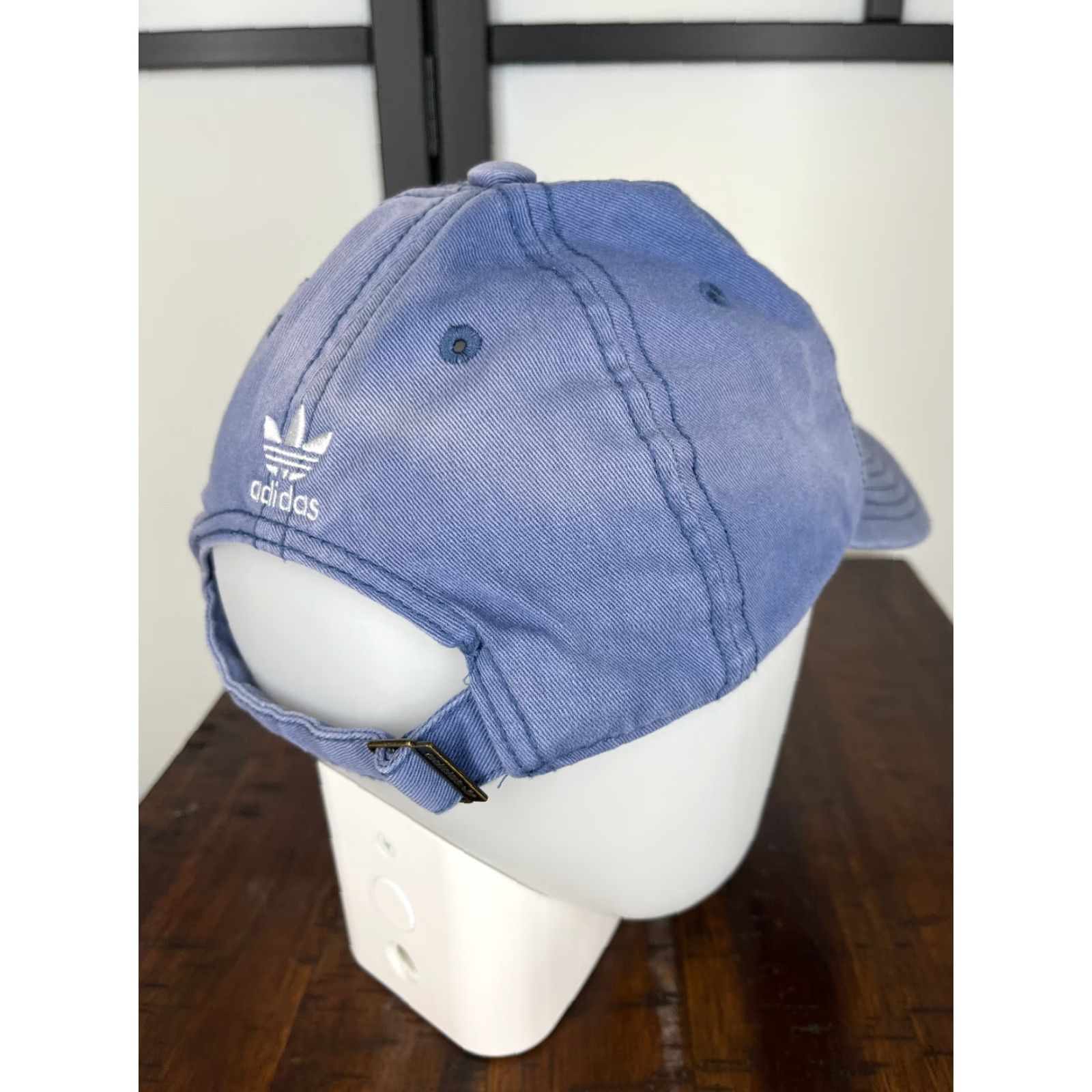 Adidas Adidas Hat Cap Strap Back Womens One Size Blue Denim Embroidered Cotton Twill Size ONE SIZE - 7 Thumbnail