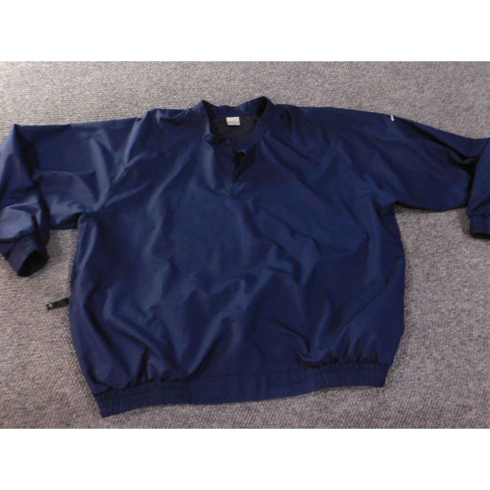 Nike VINTAGE Nike Sweatshirt Mens 2XL Blue Pullover Windbreaker Snap Logo Long Sleeve Mock Neck Knit Polyester Sweatshirt Size US XXL / EU 58 / 5 - 4 Thumbnail