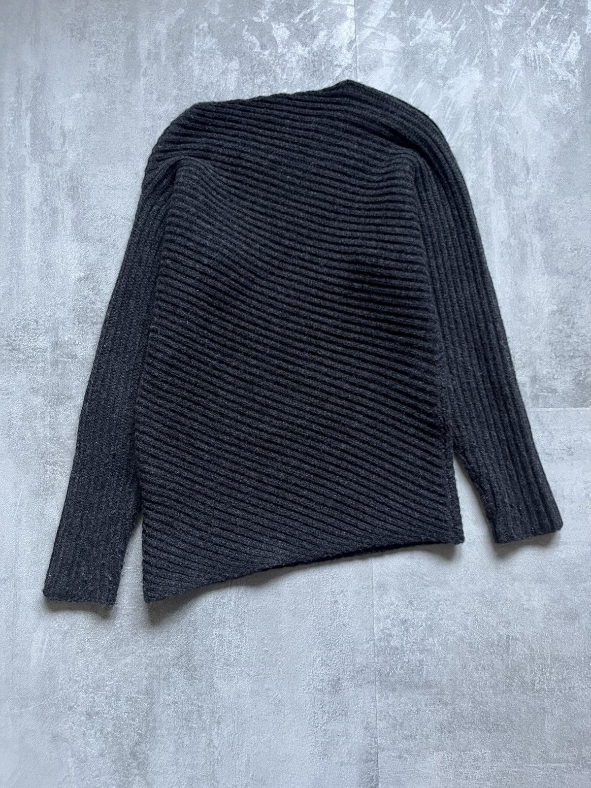 Toteme Toteme Twisted Rib Knit Wool Sweater Charcoal Anthracite S Size S / US 4 / IT 40 - 1 Thumbnail