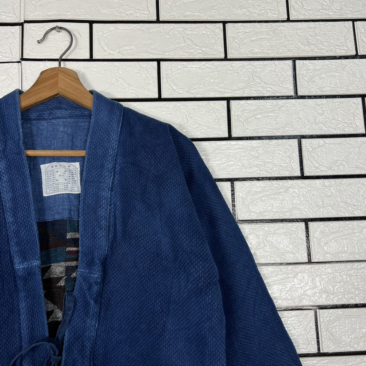 Vintage Indigo Blue Thick Weave Kimono Native Design Lined 4153-C190 Size US S / EU 44-46 / 1 - 4 Thumbnail