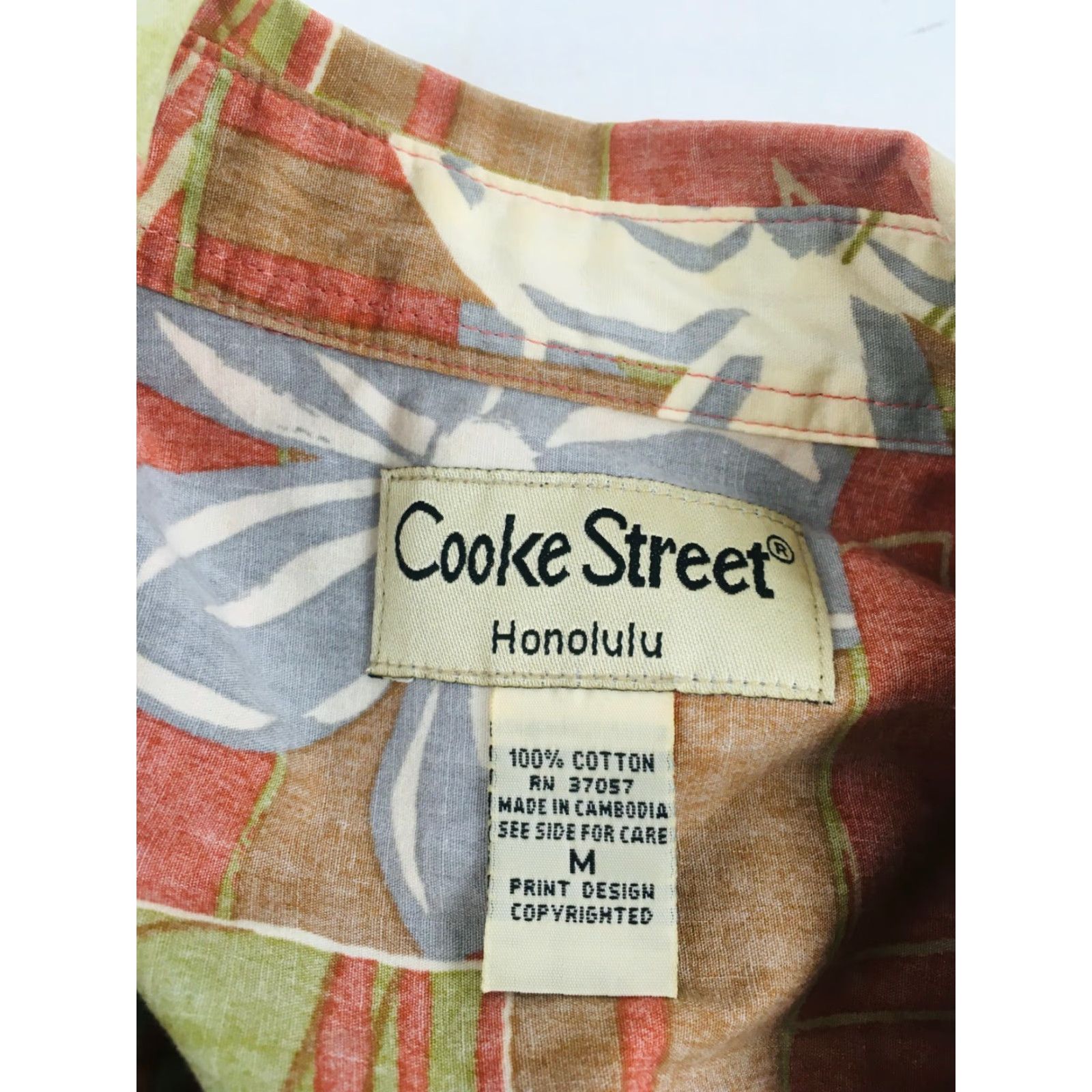 Vintage Cooke Street Hawaiian Shirt Men's Button-Up Short Sleeve Floral Pocket White Size L Regular Size US L / EU 52-54 / 3 - 5 Thumbnail