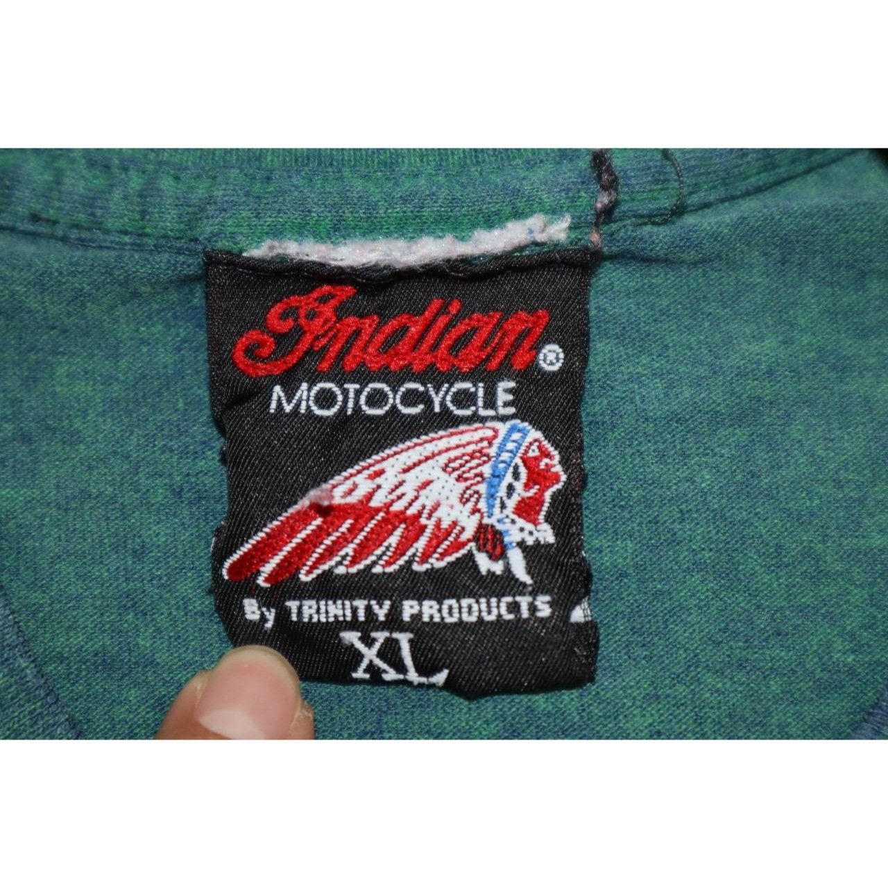 Vintage Vintage 90s Indian Motorcycle Men's XL Green Graphic Tee Size US XL / EU 56 / 4 - 3 Thumbnail