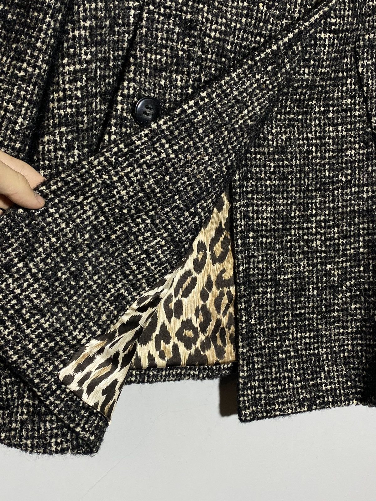 Dolce & Gabbana Dolce Gabbana Vintage Tweed Wool Mohair Coat Leopard Lining Size L / US 10 / IT 46 - 11 Thumbnail